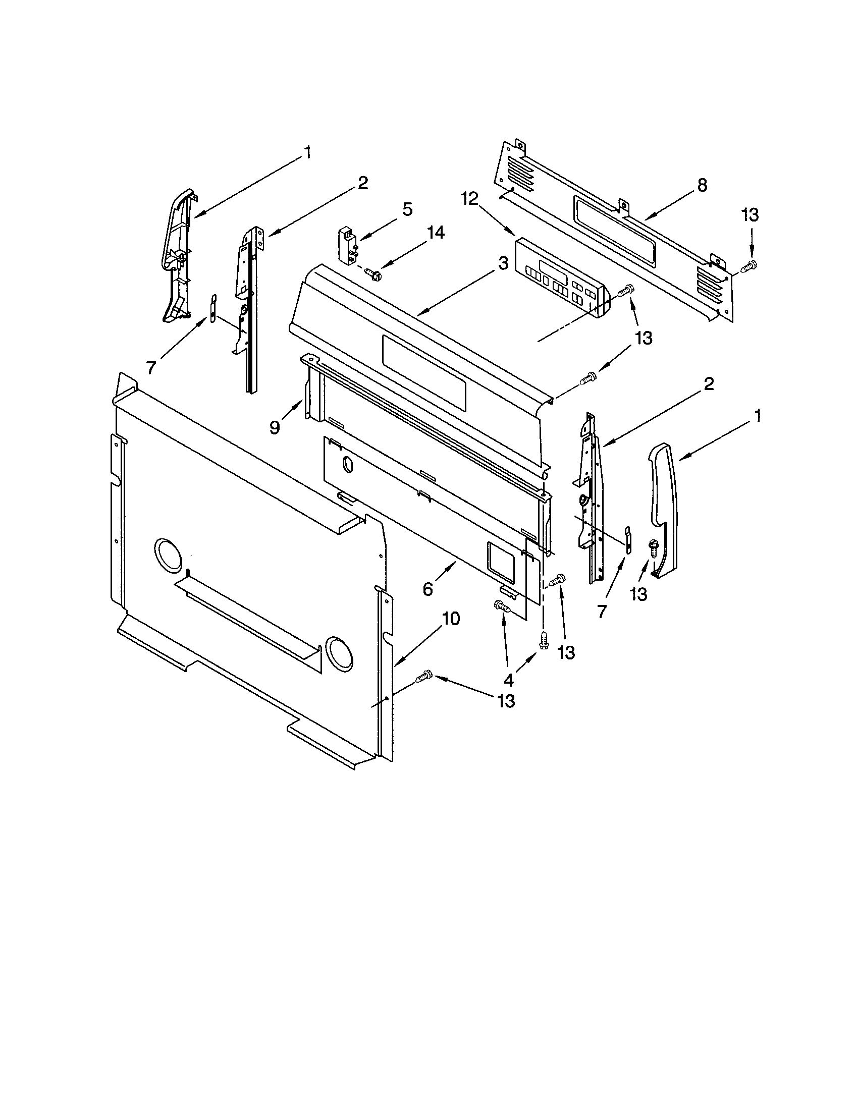 Whirlpool SF387LEGZ0 control panel diagram