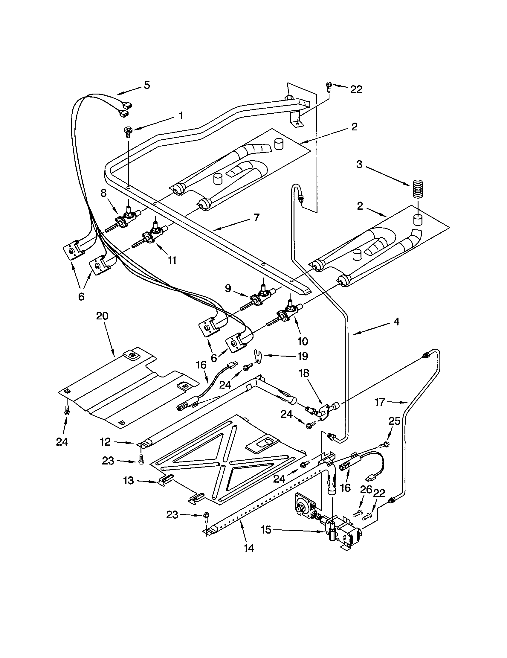 Whirlpool SF387LEGZ0 manifold diagram