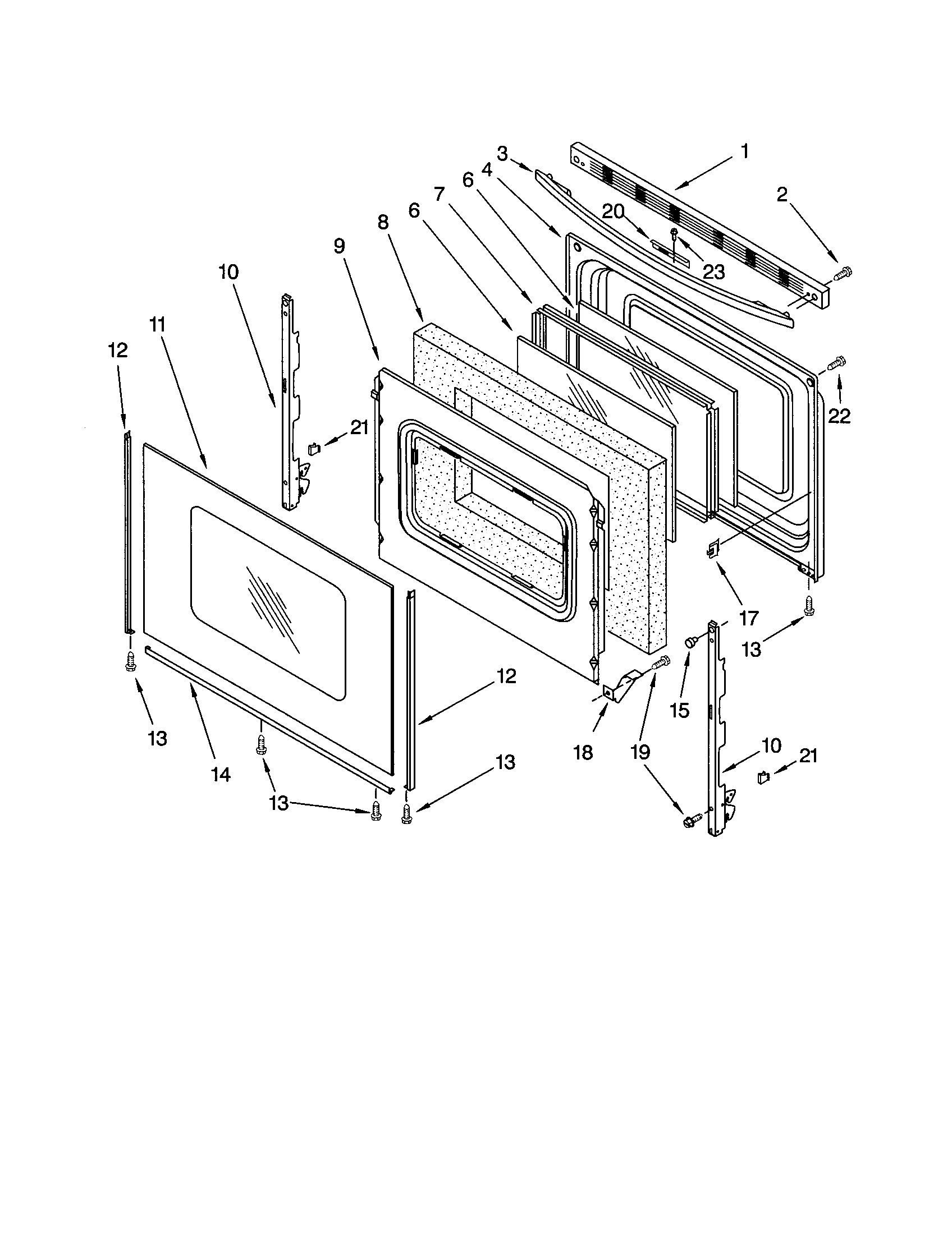 Whirlpool SF387LEGZ0 door diagram