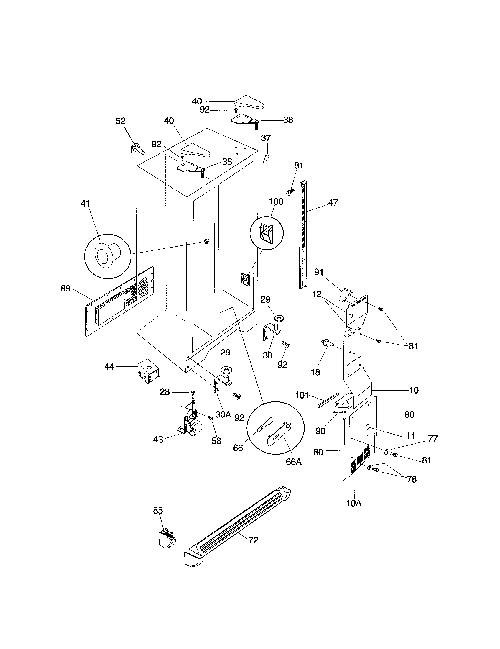 Frigidaire FRS22ZRHD3 cabinet diagram