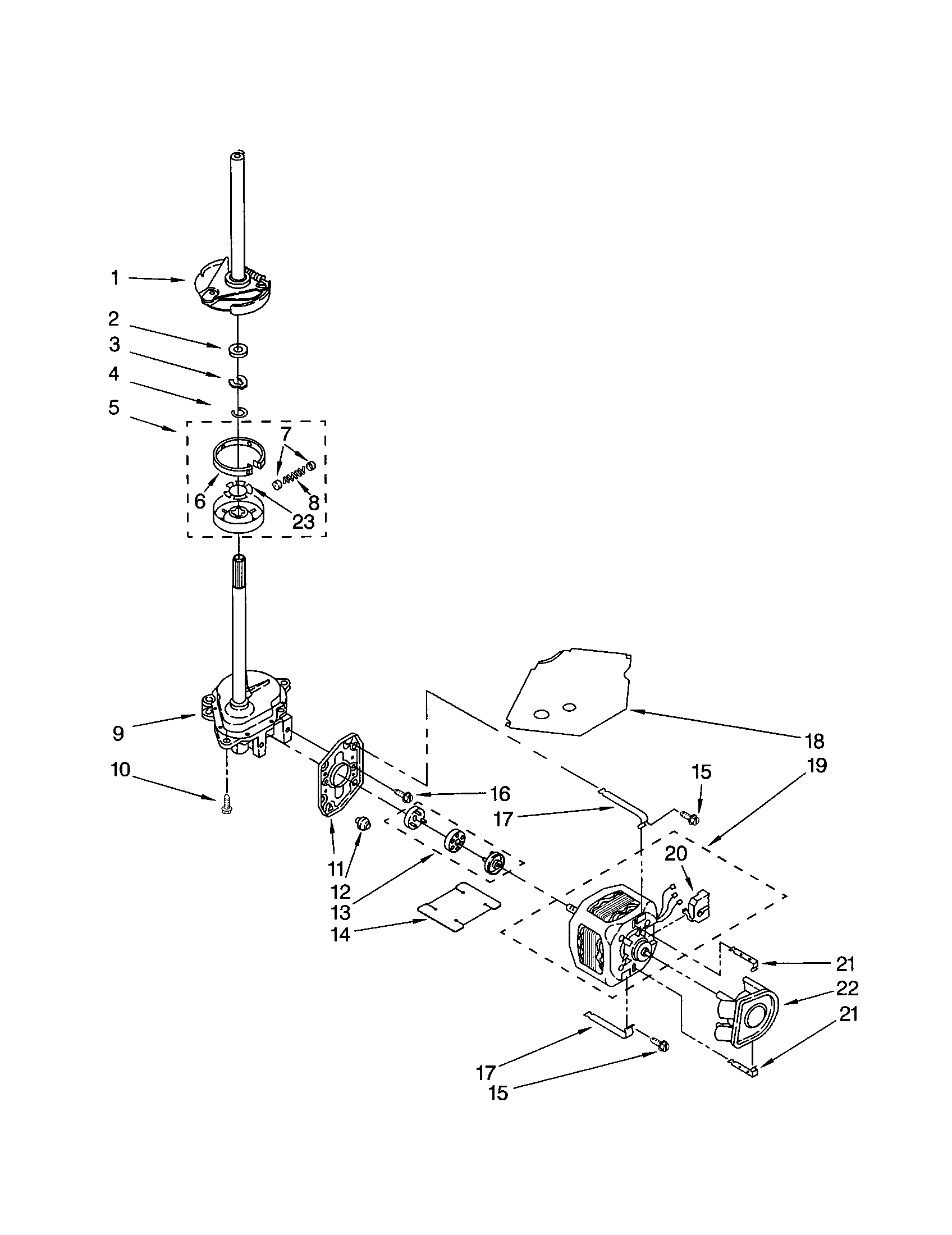 Kenmore 11014112300 brake/clutch/gearcase/motor/pump diagram
