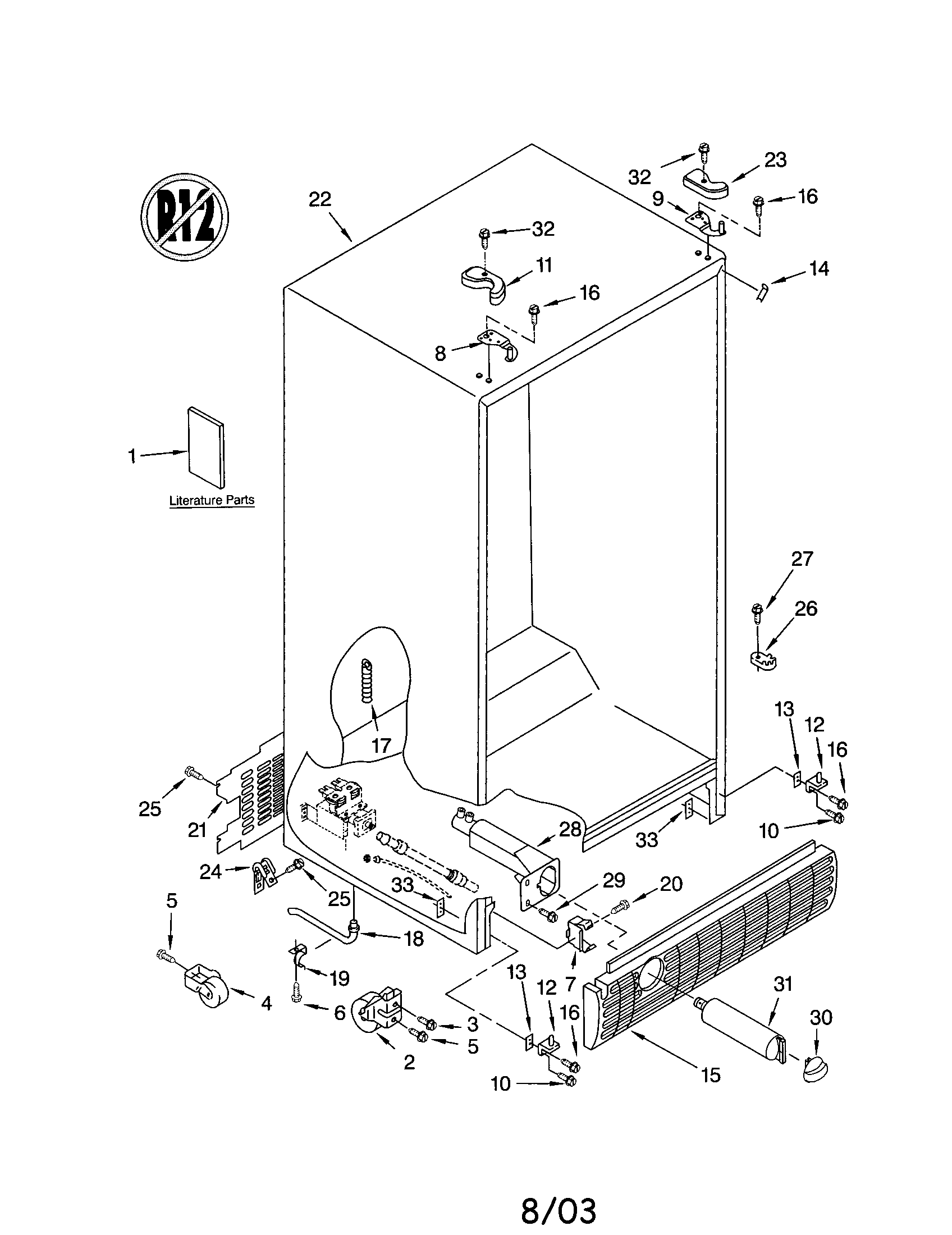 Kenmore 10653272301 cabinet diagram