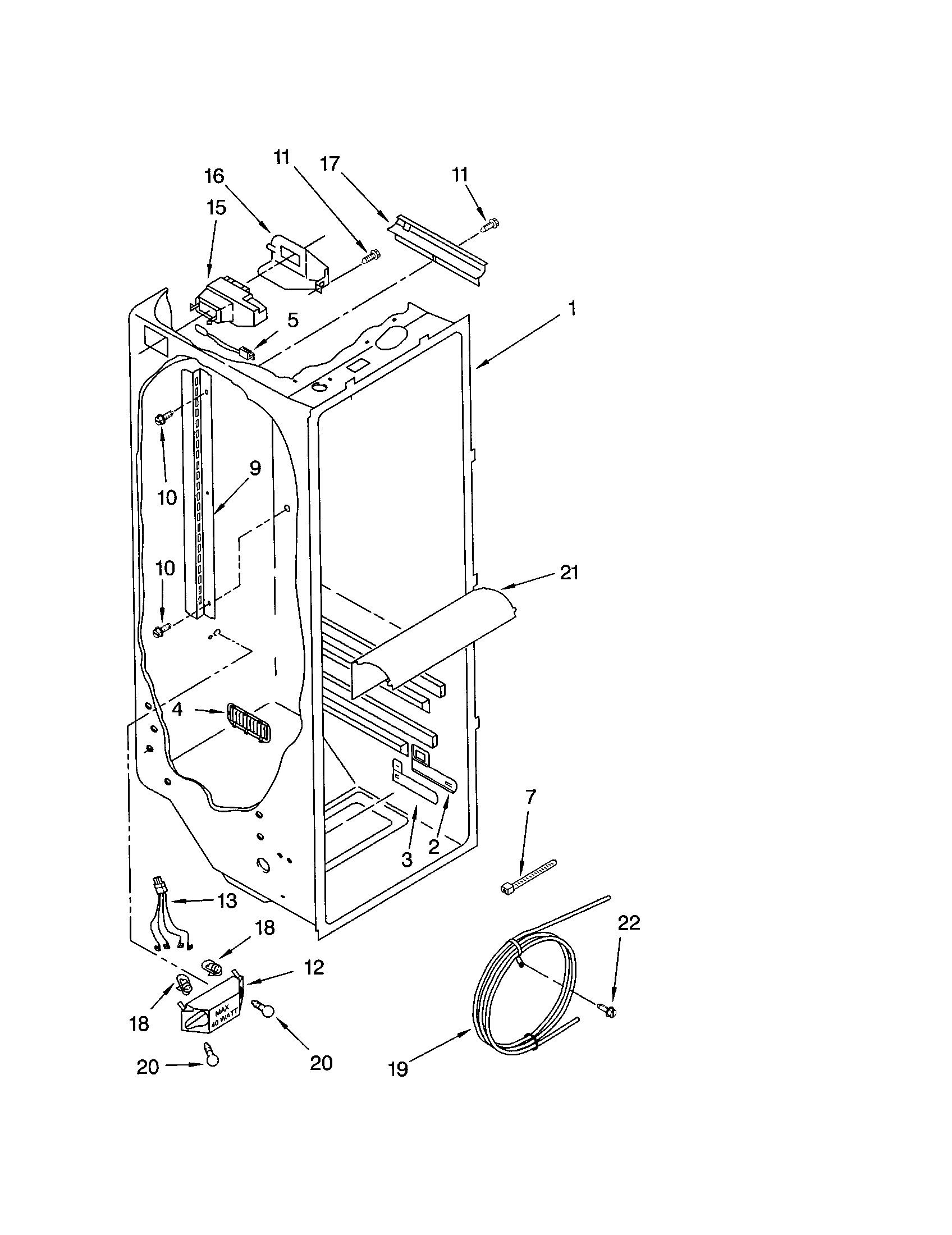 Kenmore 10653272301 refrigerator liner diagram