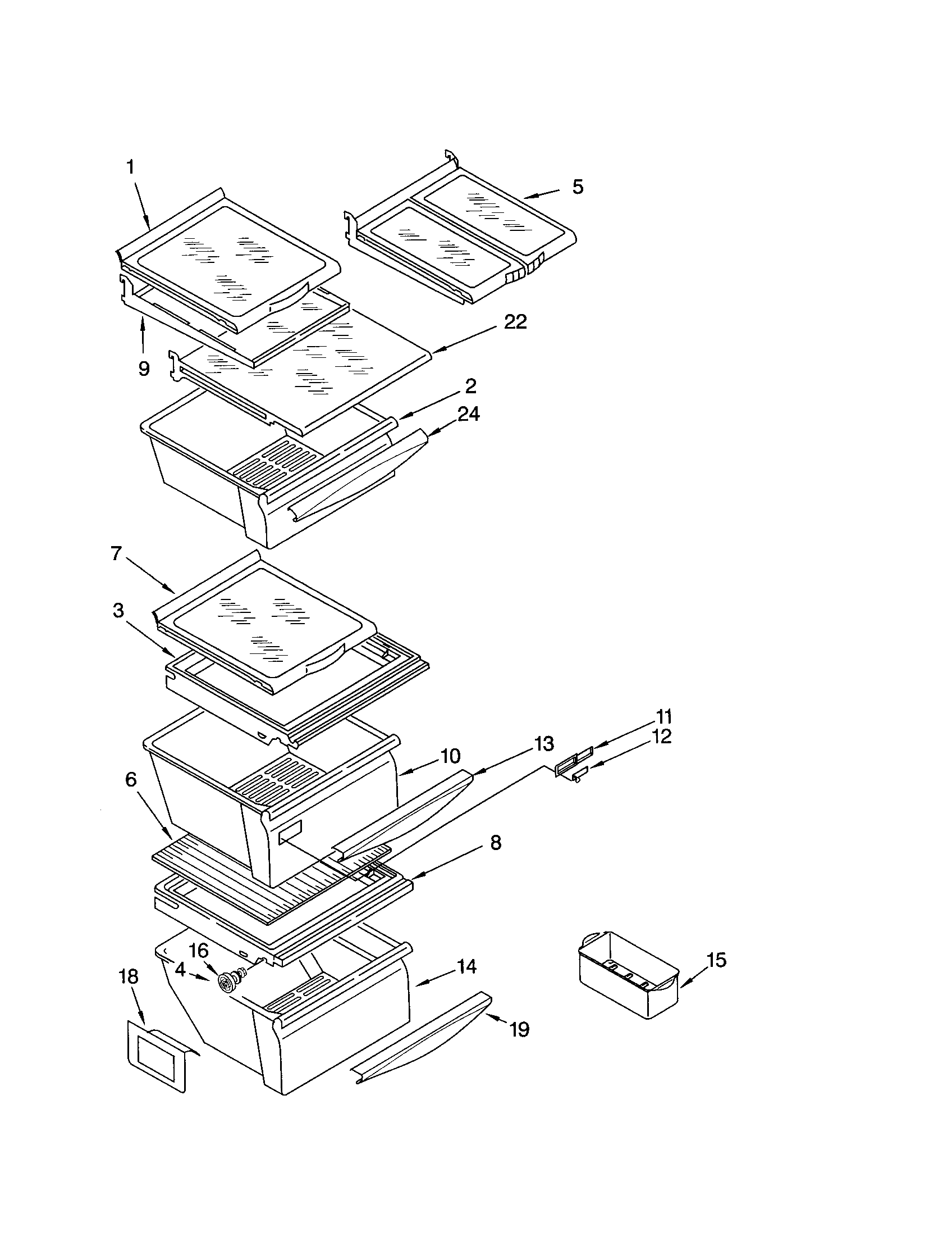 Kenmore 10653272301 refrigerator shelf diagram