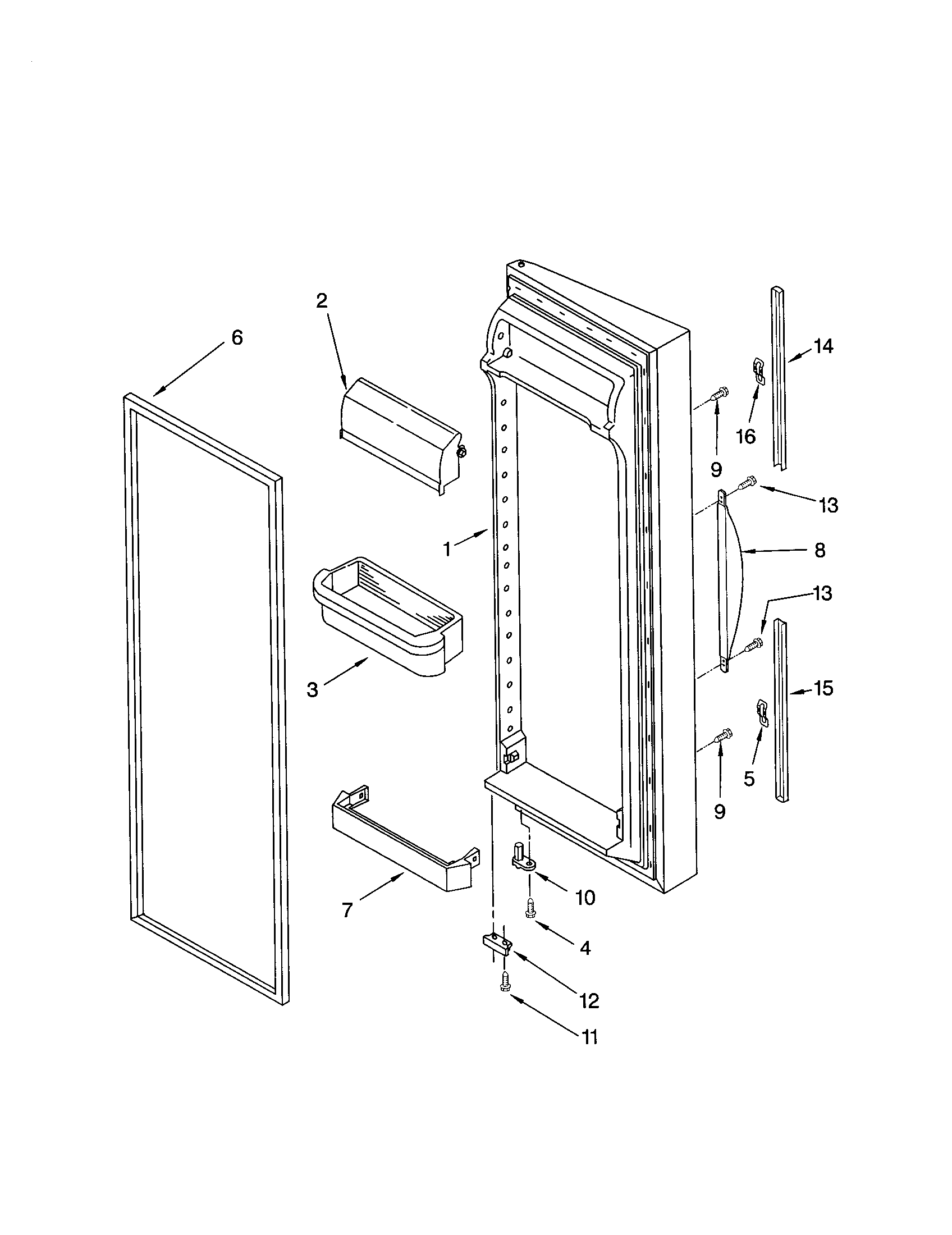Kenmore 10653272301 refrigerator door diagram