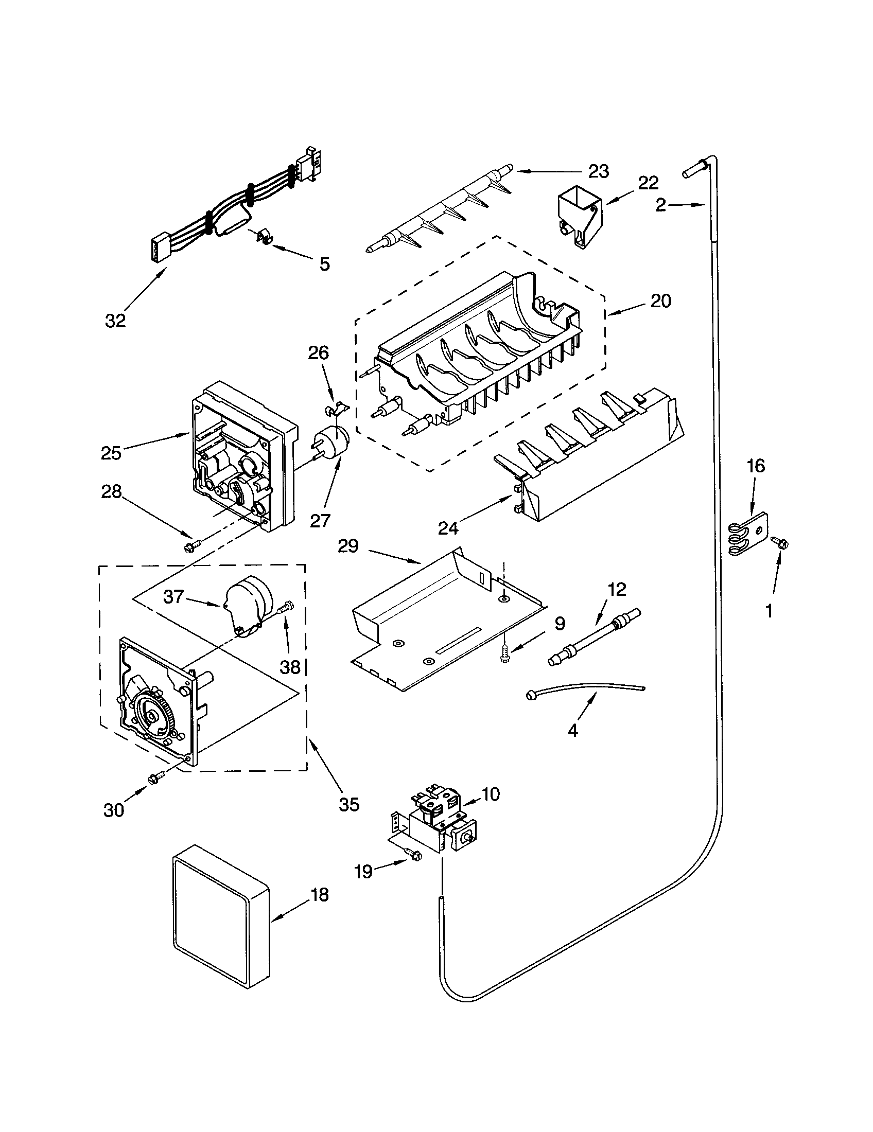 Kenmore 10653272301 icemaker diagram