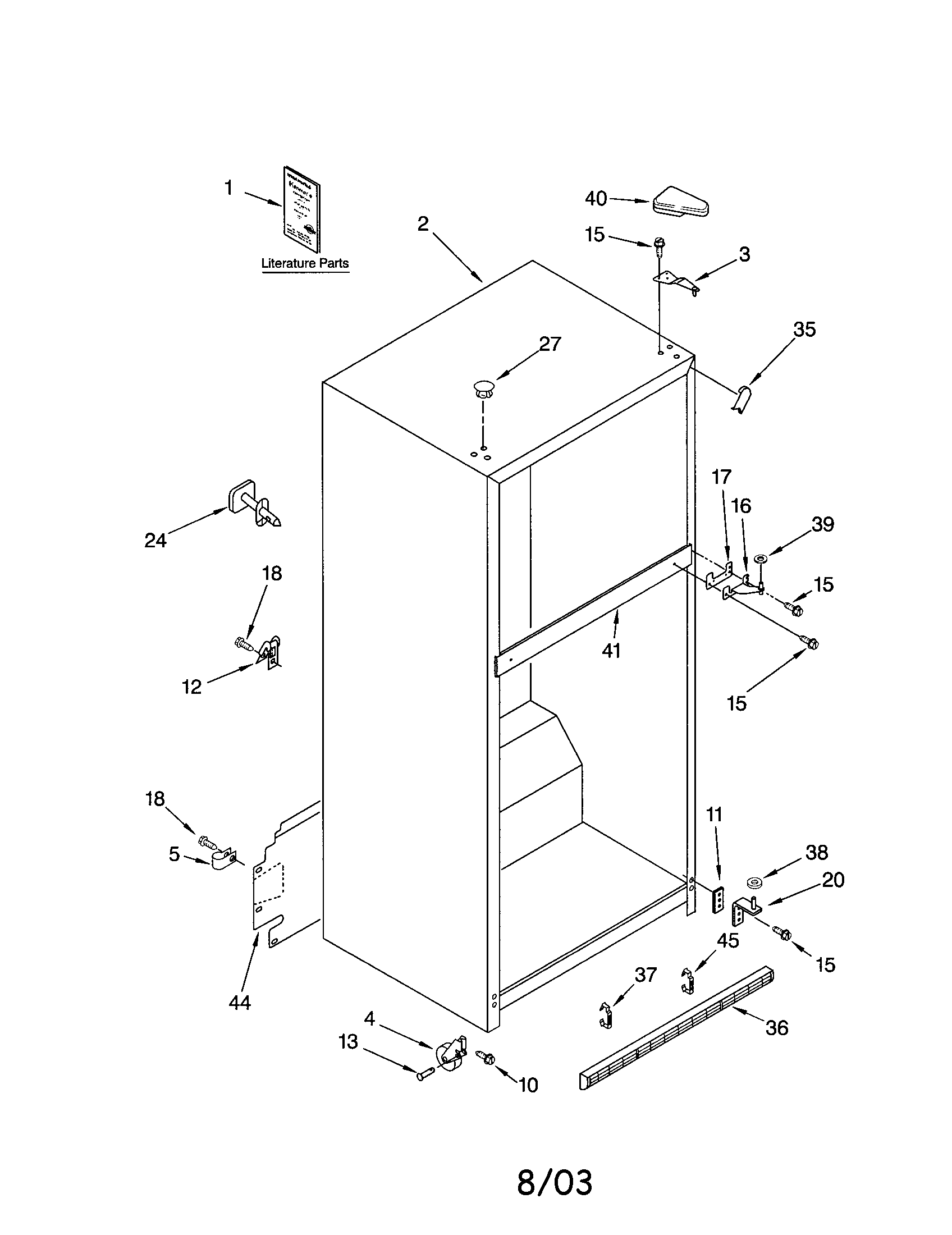 Kenmore 10673972301 cabinet diagram