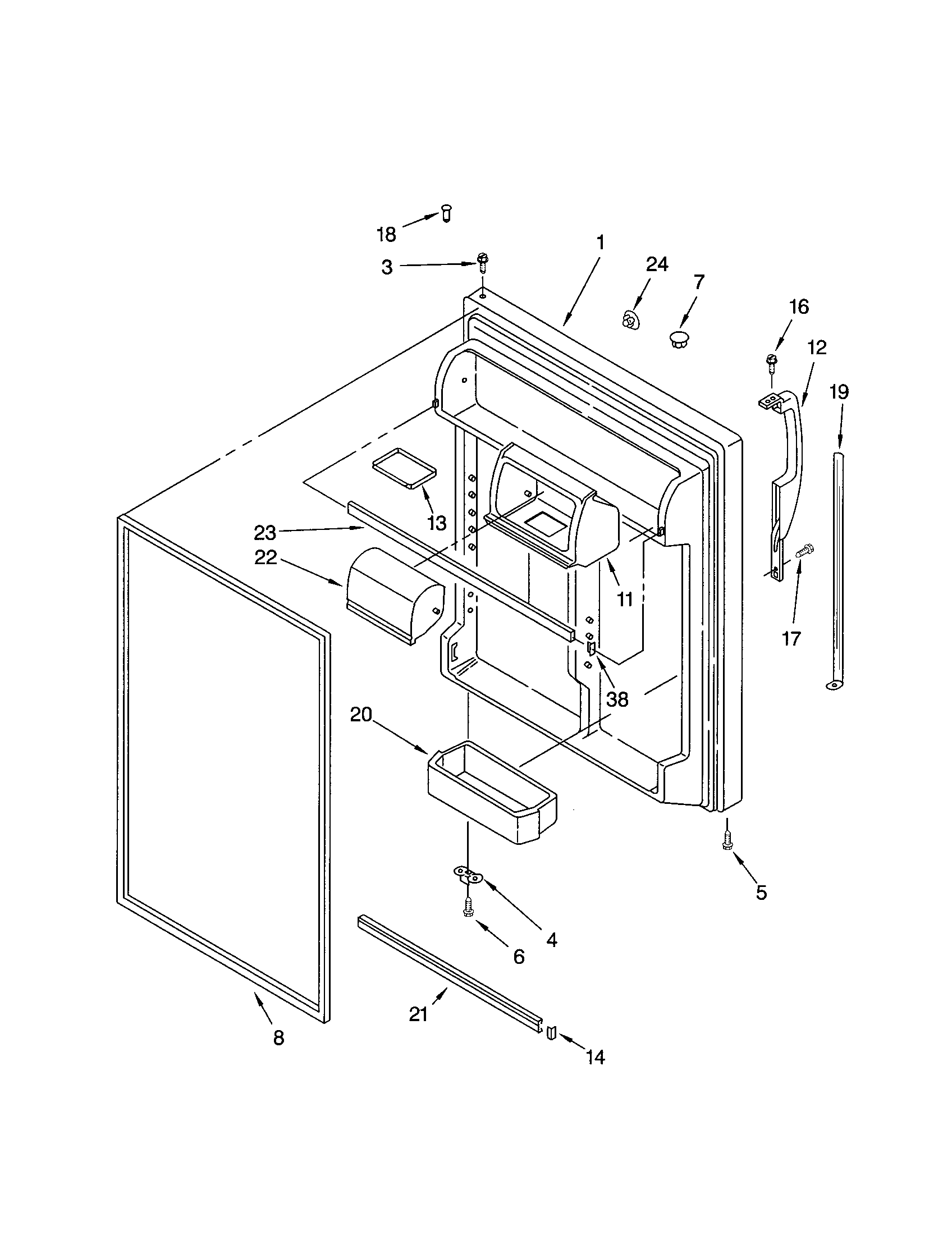 Kenmore 10673972301 refrigerator door diagram