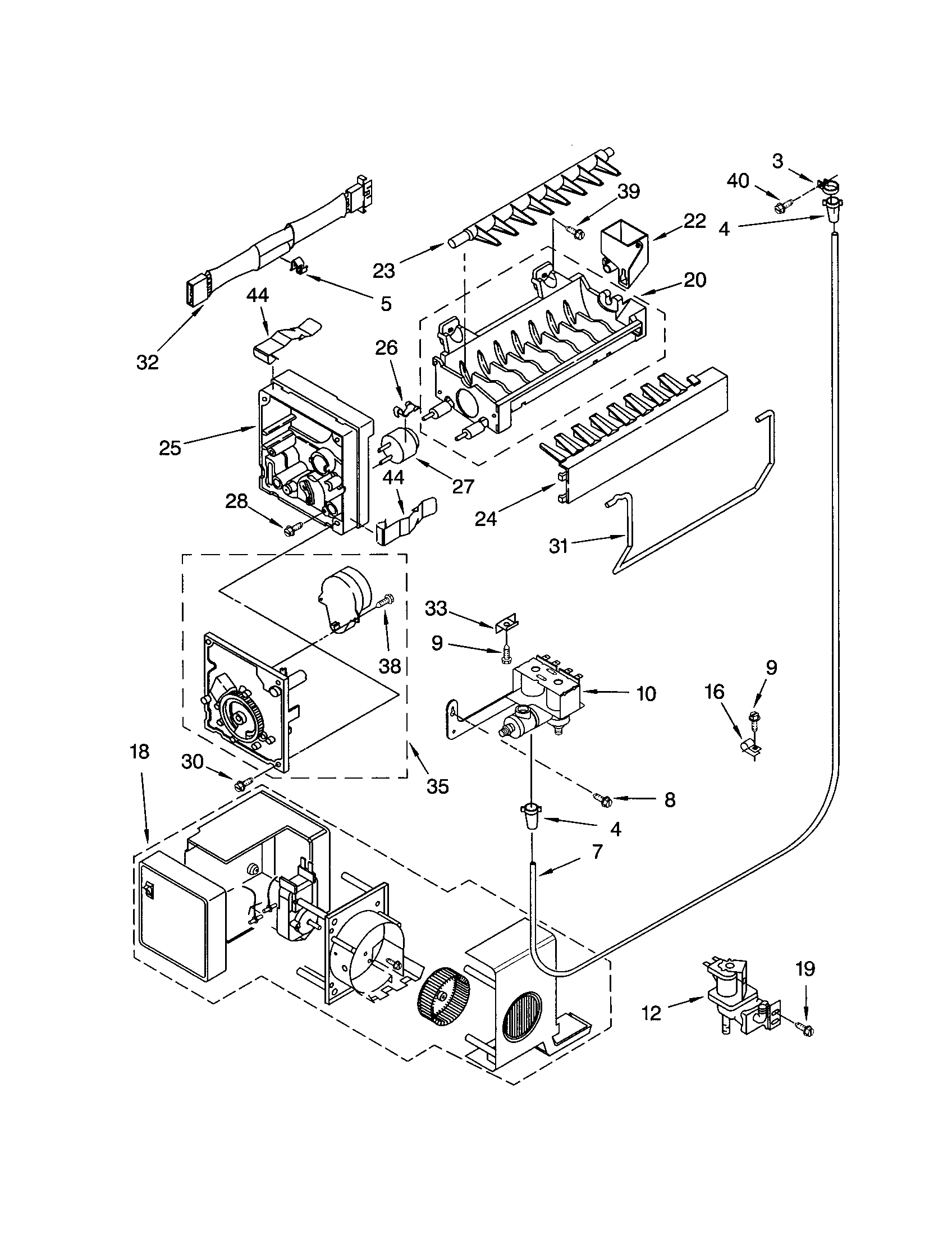 Kenmore 10673972301 icemaker diagram