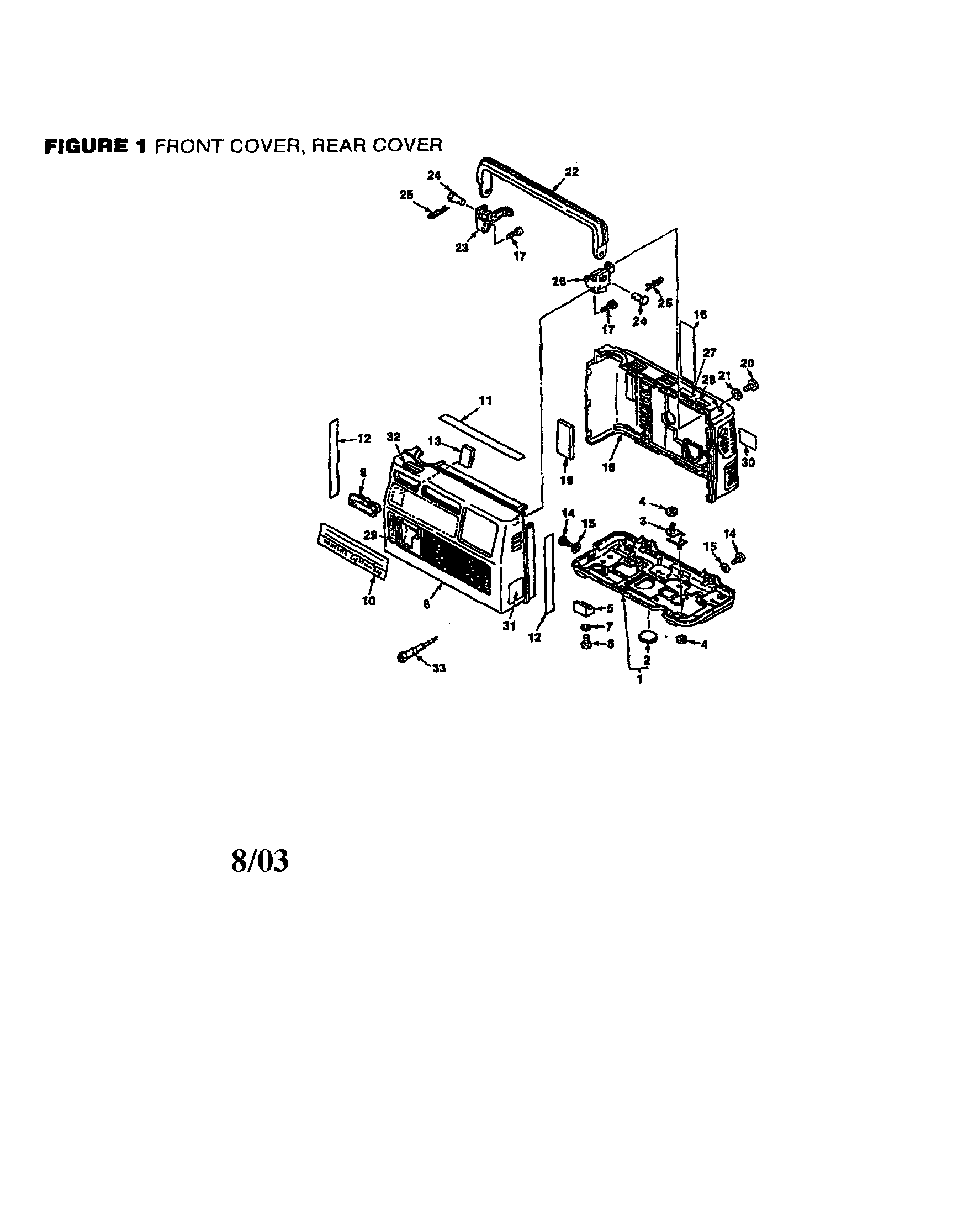 Homelite UT-04005 front cover and rear cover diagram