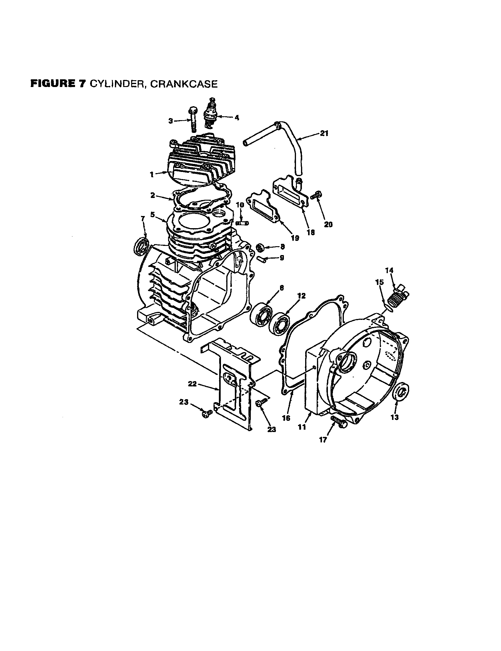 Homelite UT-04005 cylinder, crankcase diagram
