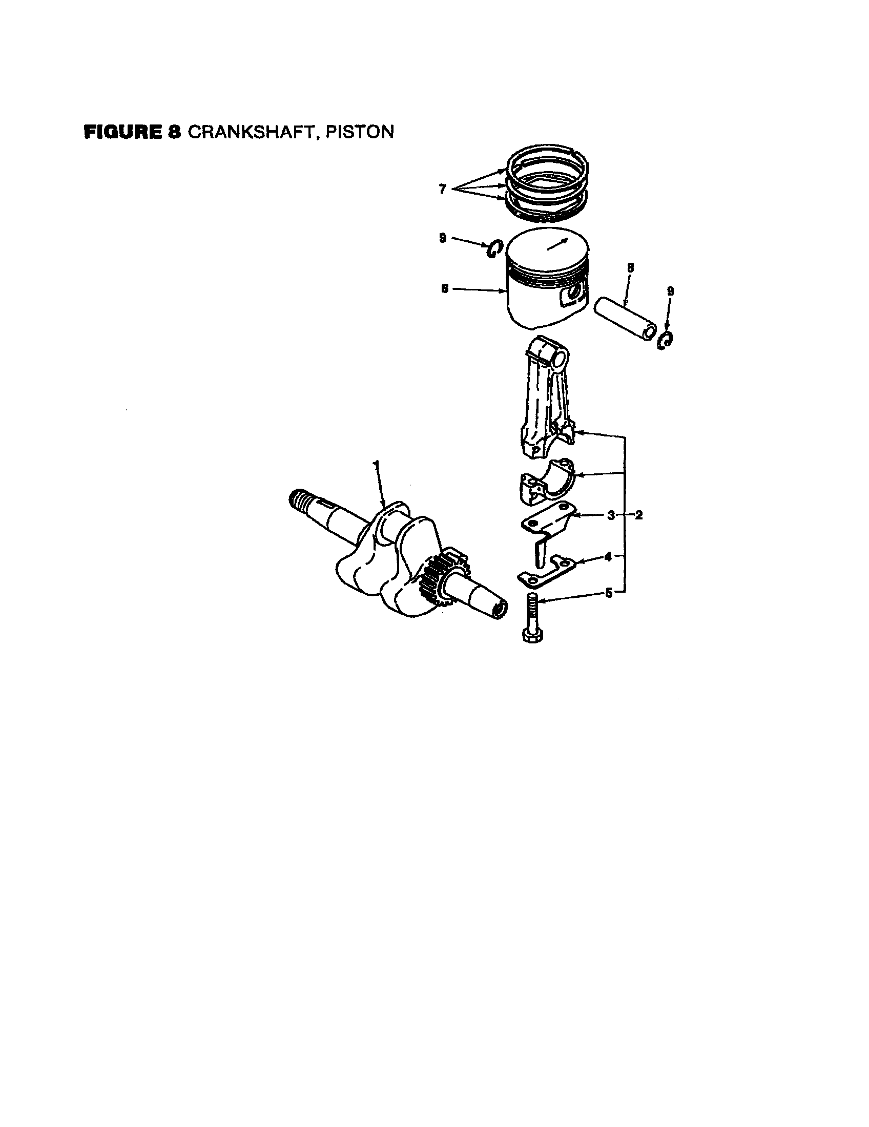 Homelite UT-04005 crankshaft, piston diagram