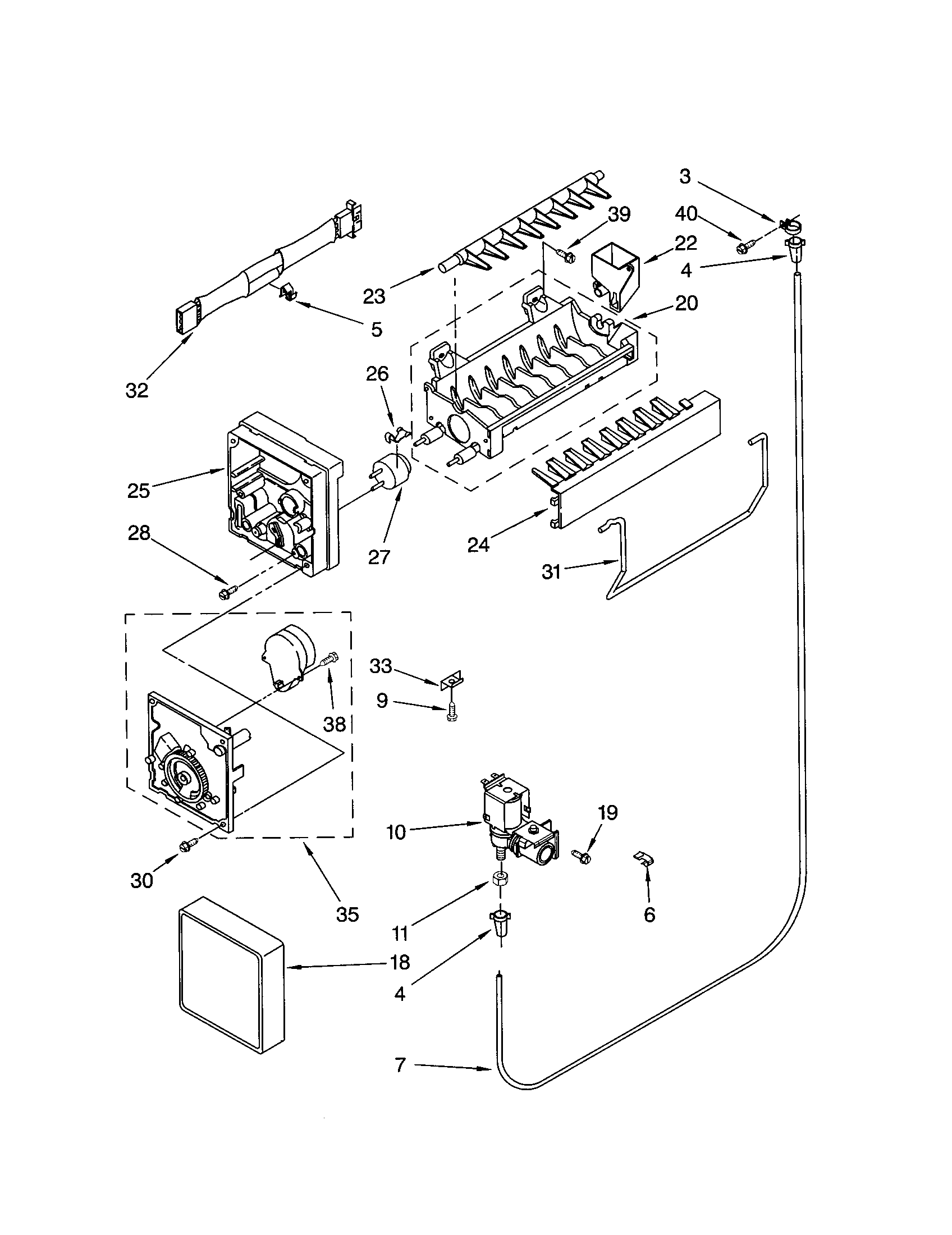 Kenmore 10663154301 icemaker diagram