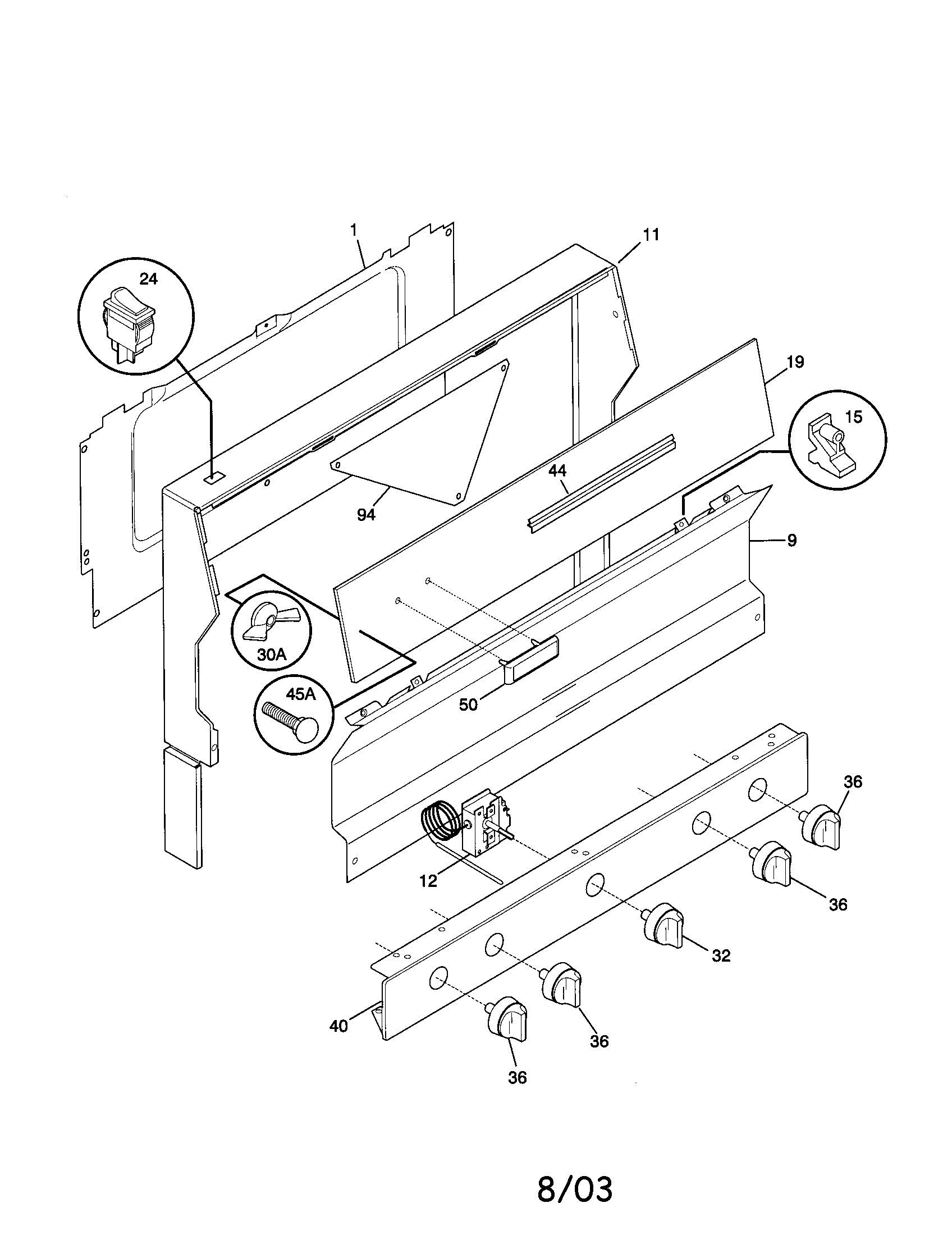 Frigidaire FGF316WGSH backguard diagram