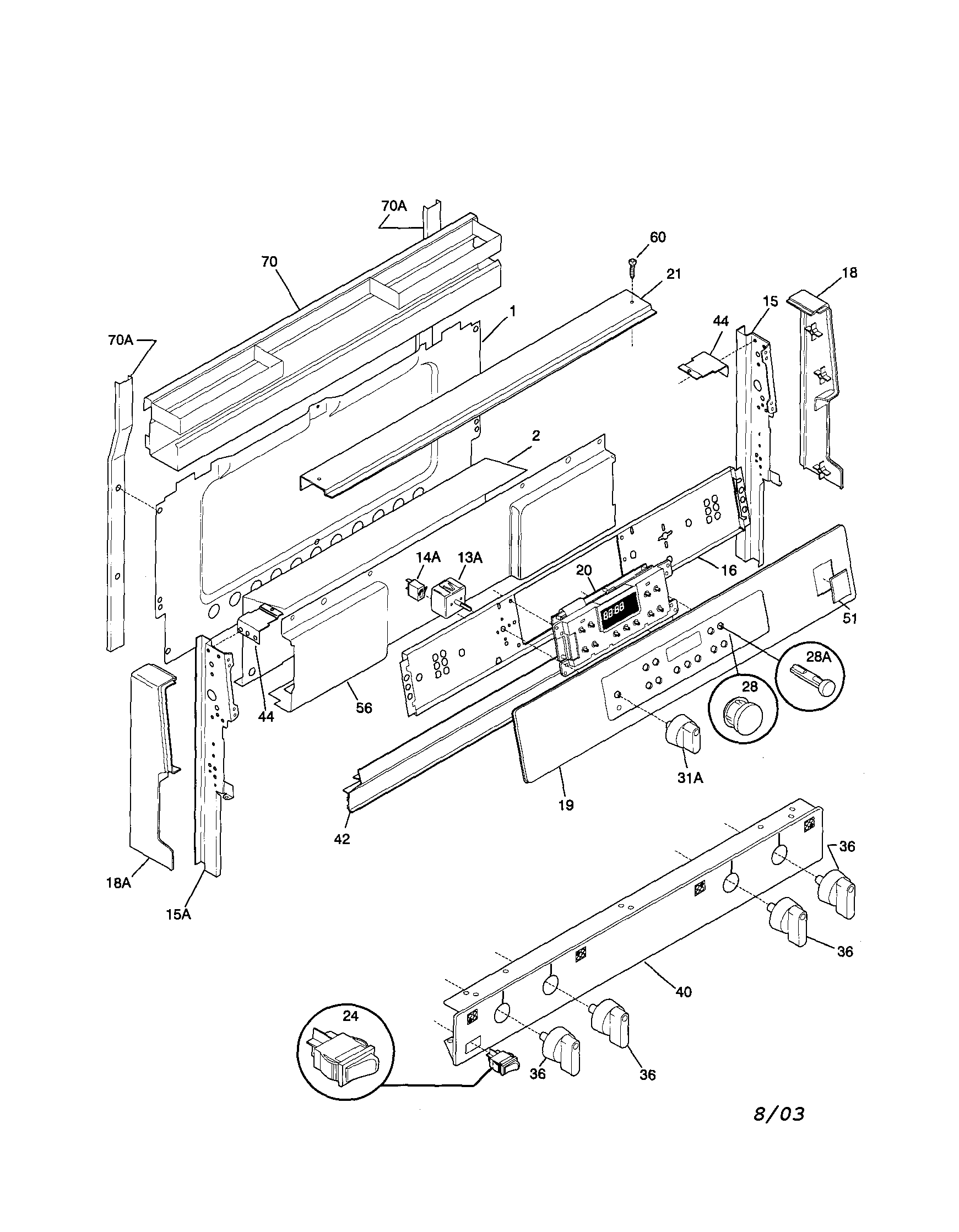 Frigidaire FGF376WESJ backguard diagram