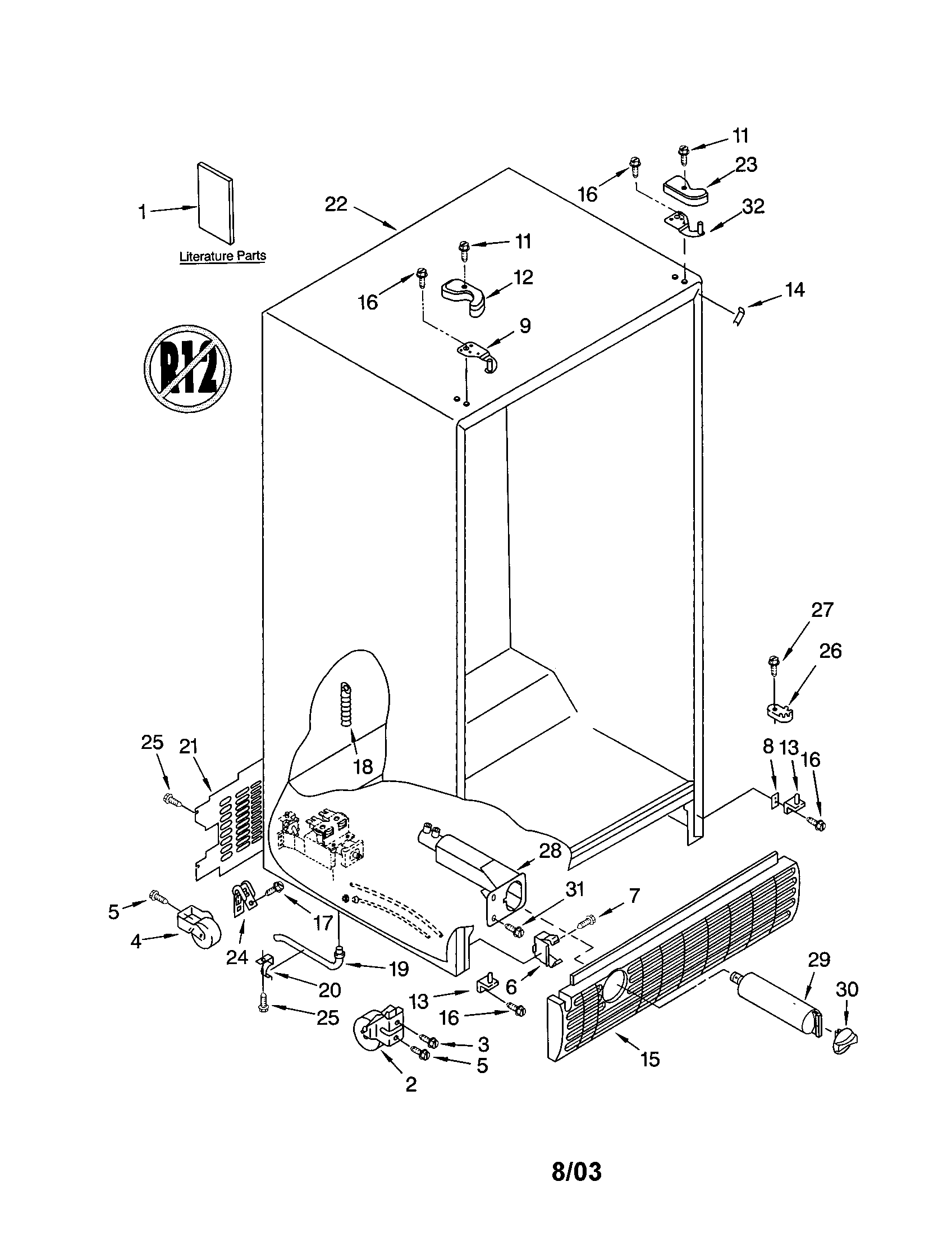 Kenmore 10651564104 cabinet diagram