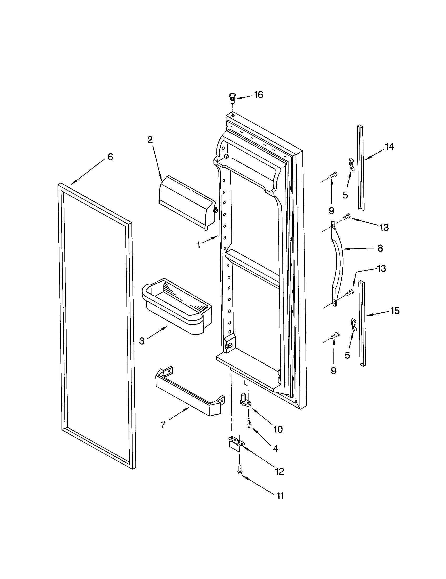 Kenmore 10651564104 refrigerator door diagram