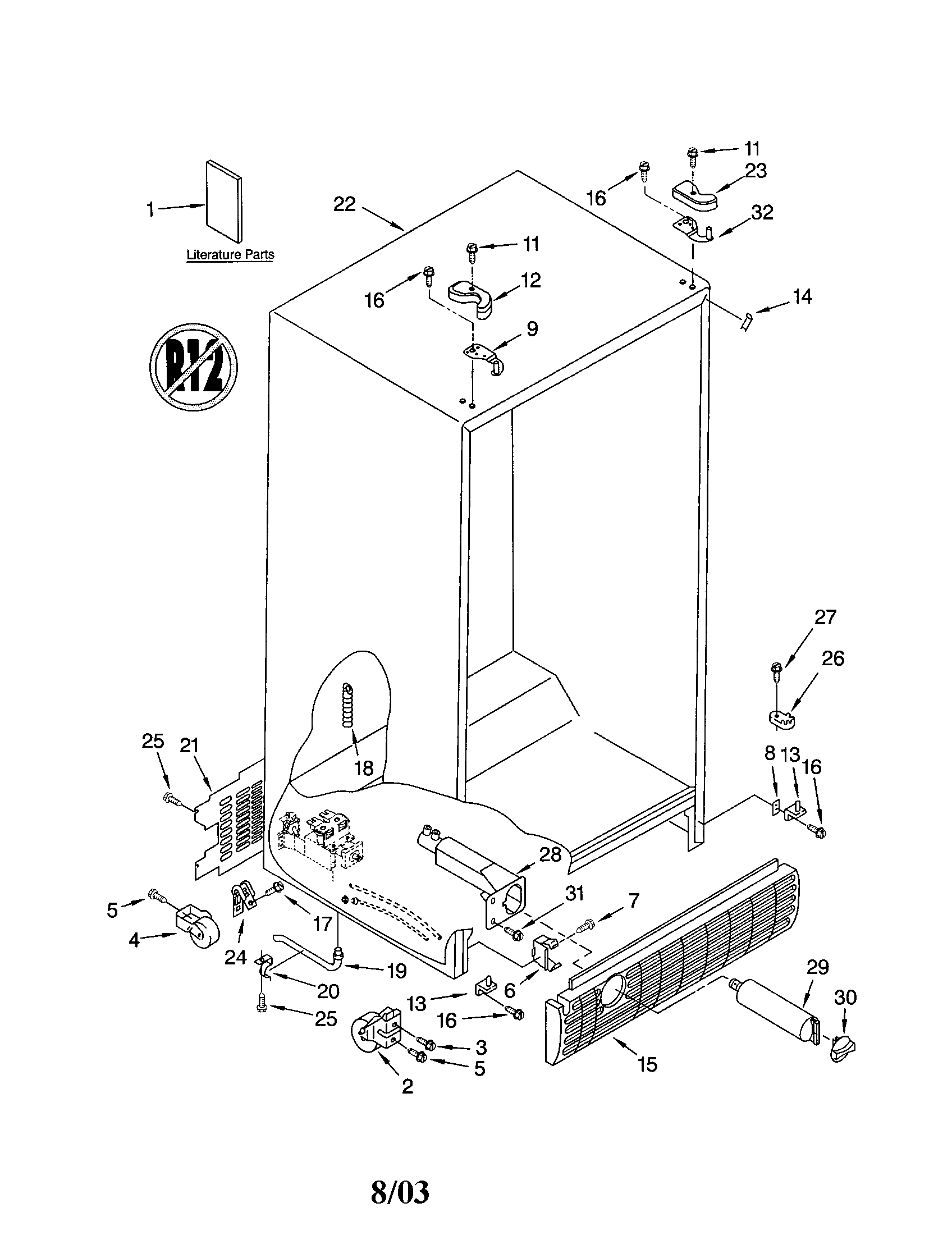 Kenmore 10651552104 cabinet diagram