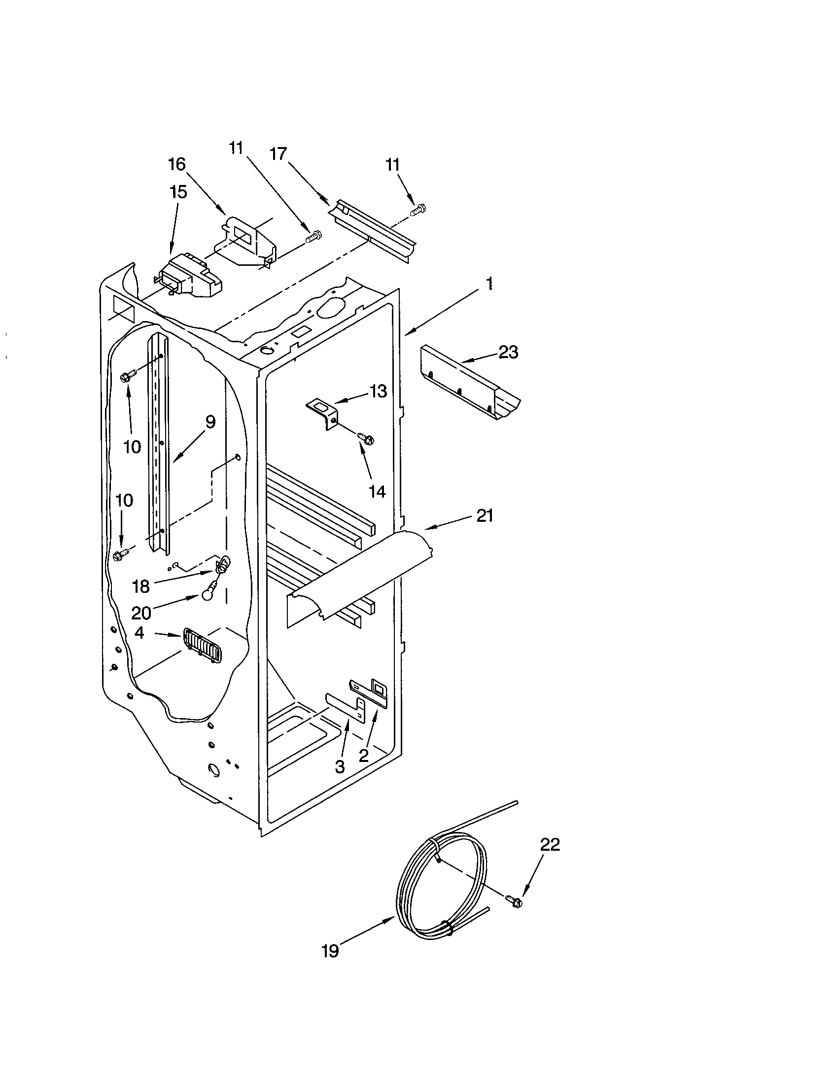 Kenmore 10651552104 refrigerator liner diagram