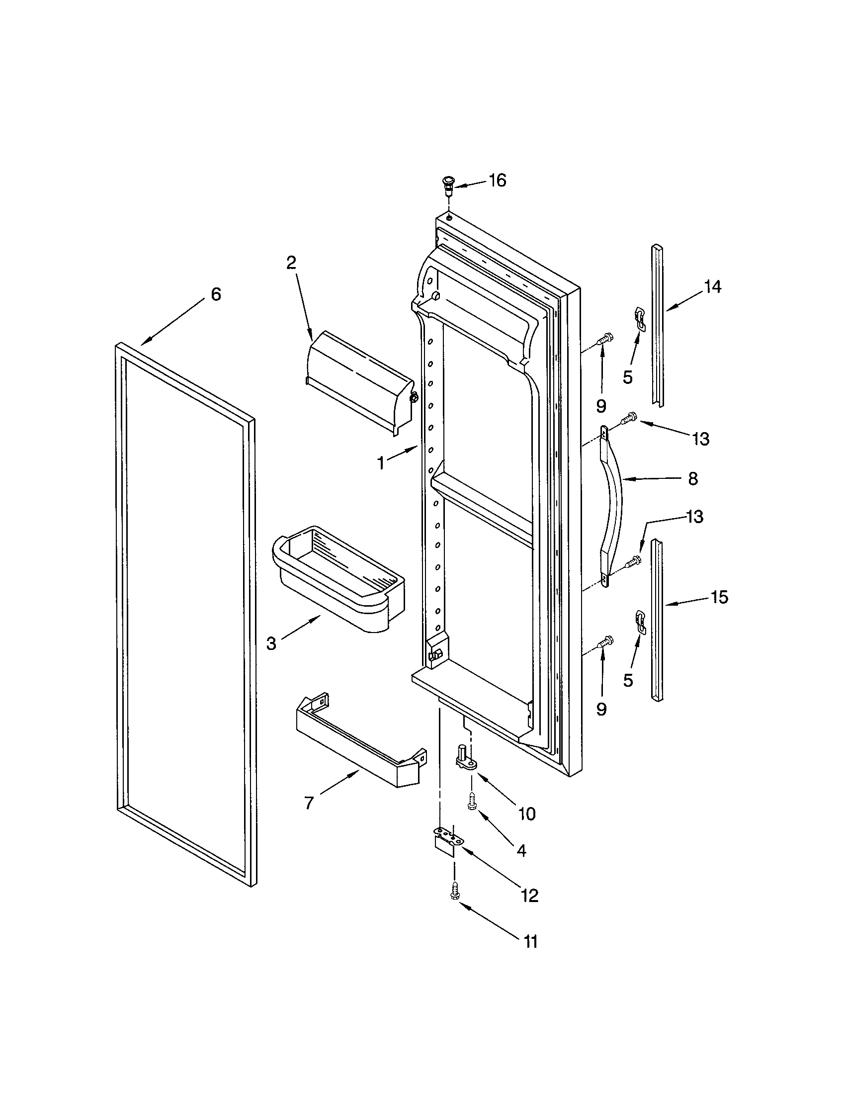 Kenmore 10651552104 refrigerator door diagram