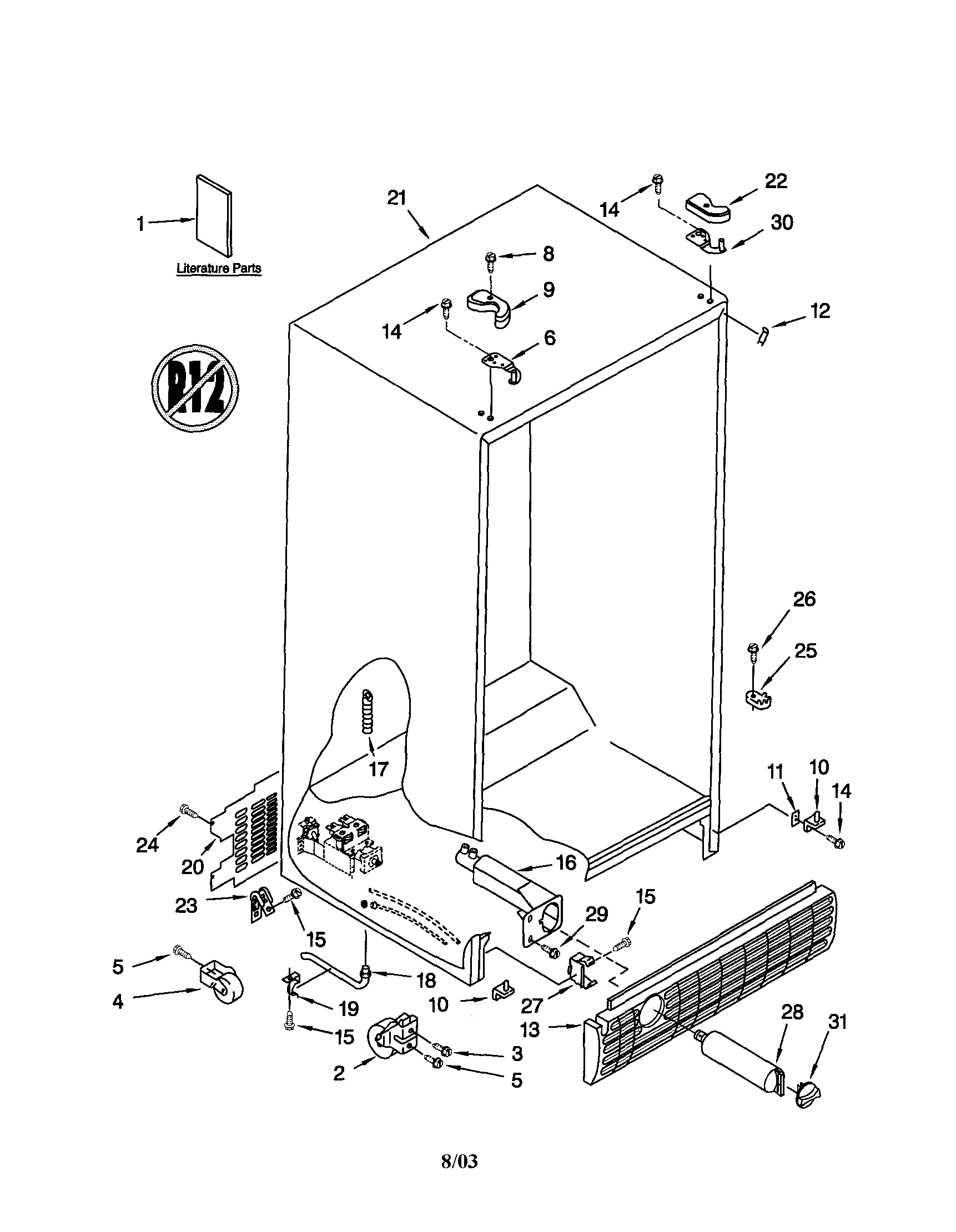 Kenmore 10651572201 cabinet diagram
