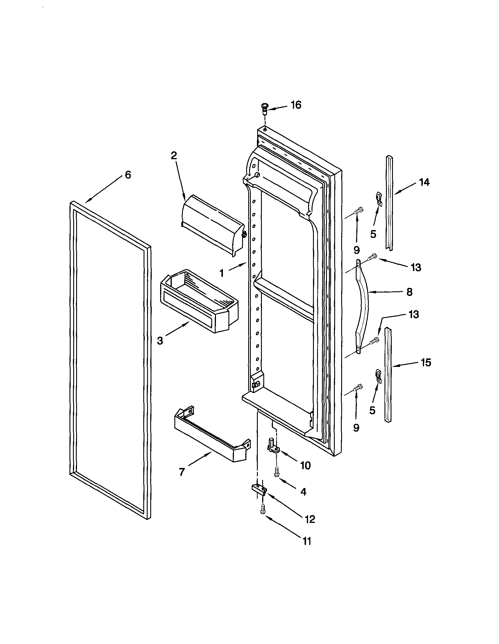Kenmore 10651572201 refrigerator door diagram
