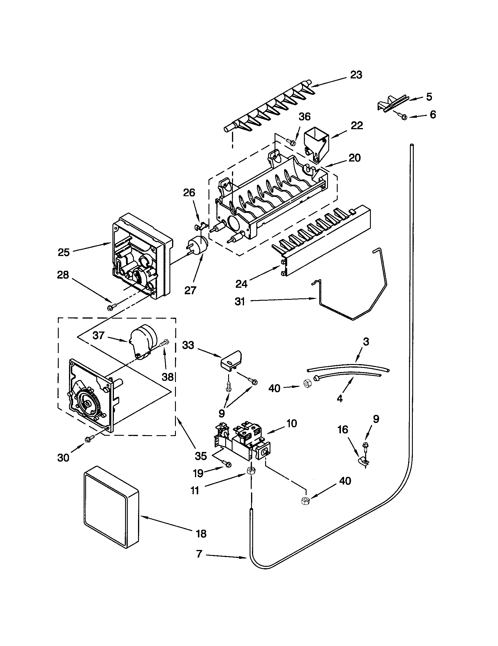 Kenmore 10651572201 icemaker diagram