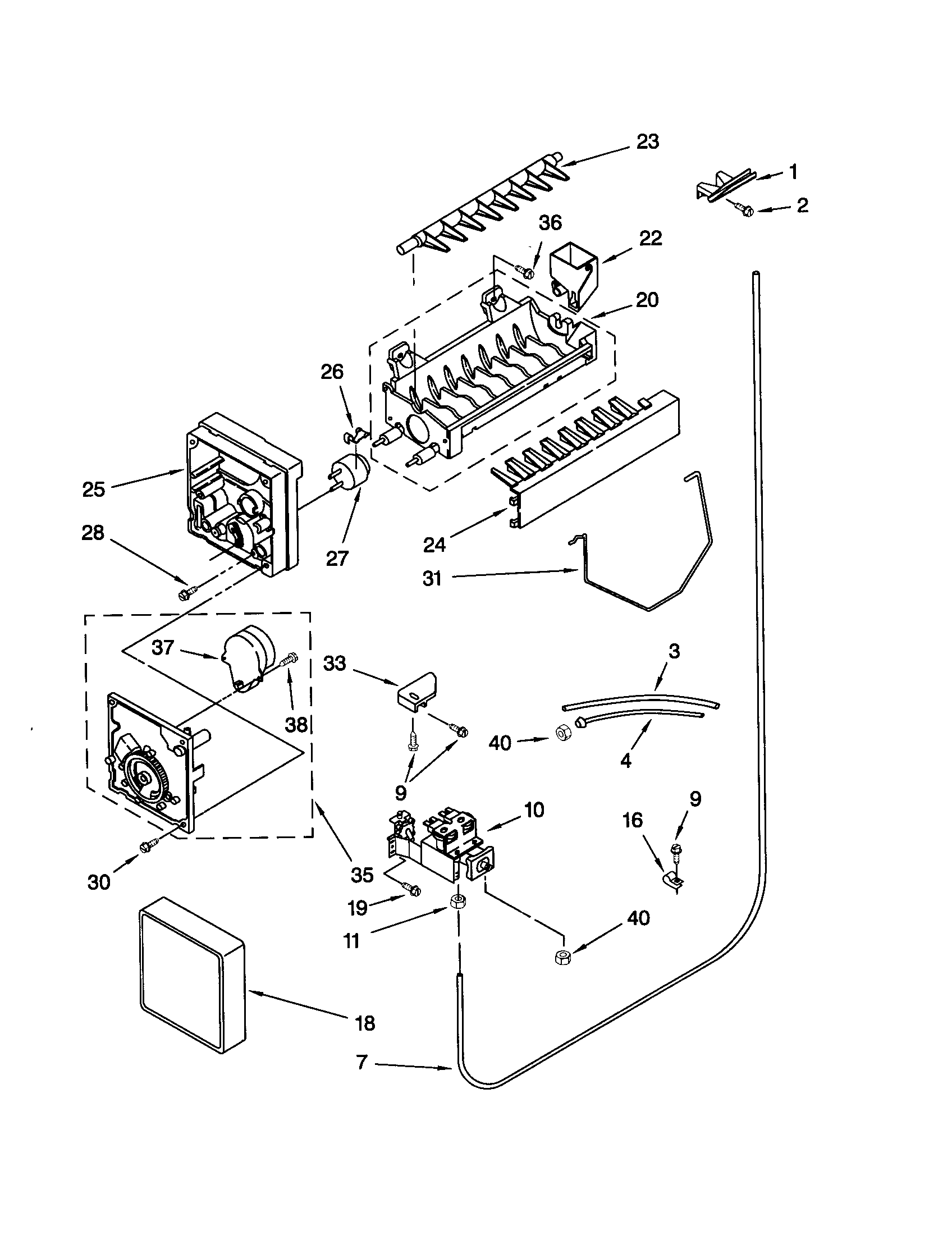 Kenmore 10651582201 icemaker diagram