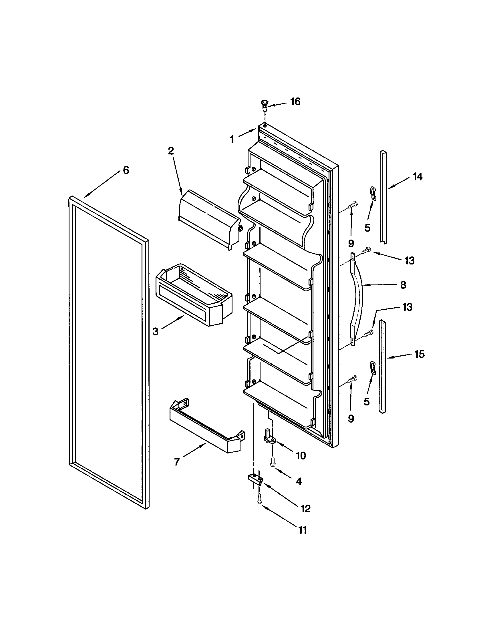 Kenmore 10652572202 refrigerator door diagram