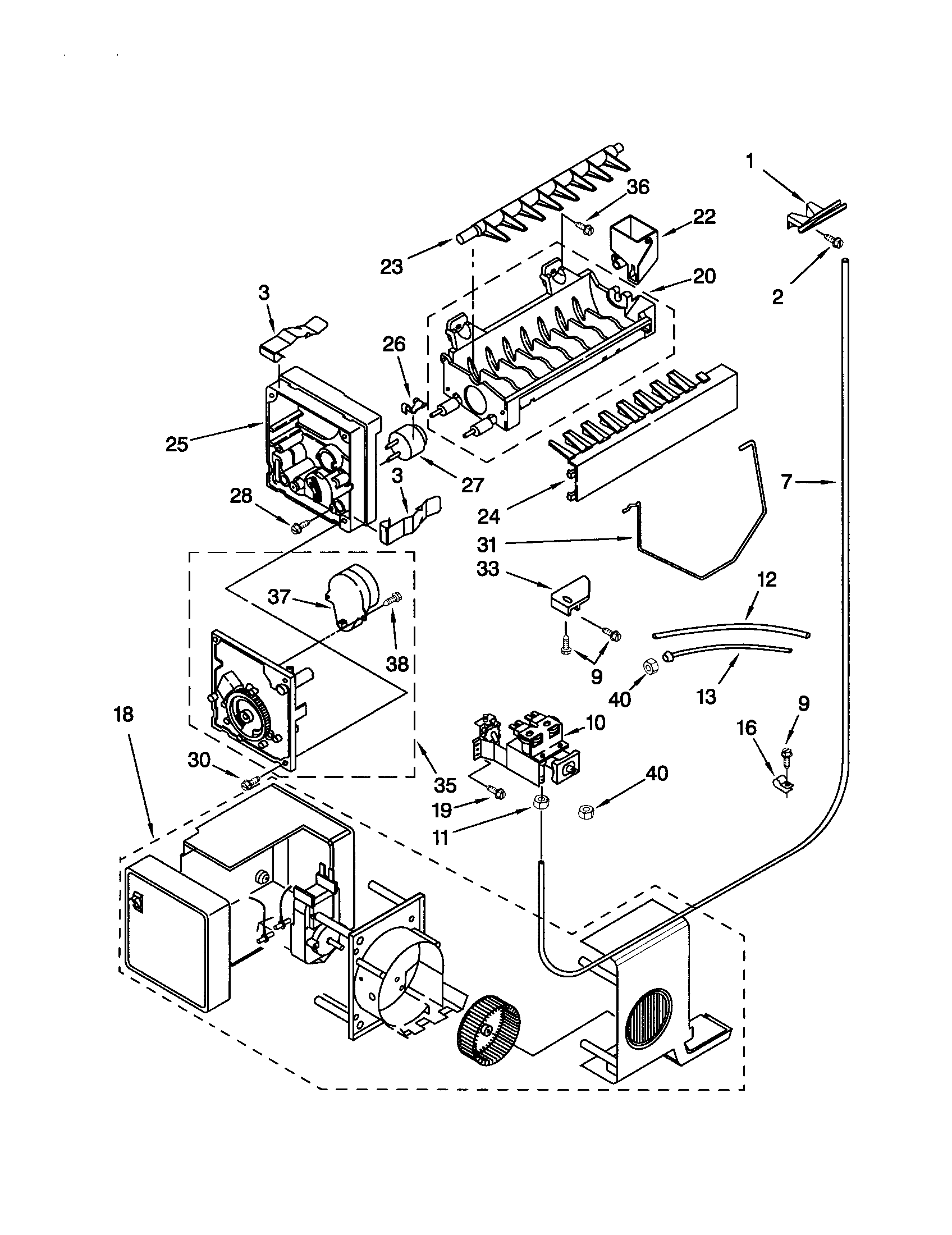 Kenmore 10652572202 icemaker diagram