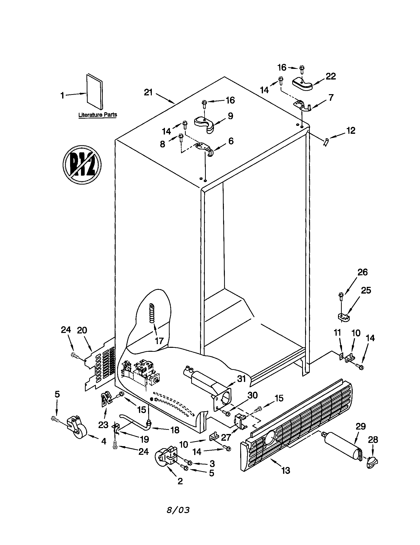 Kenmore 10652582202 cabinet diagram