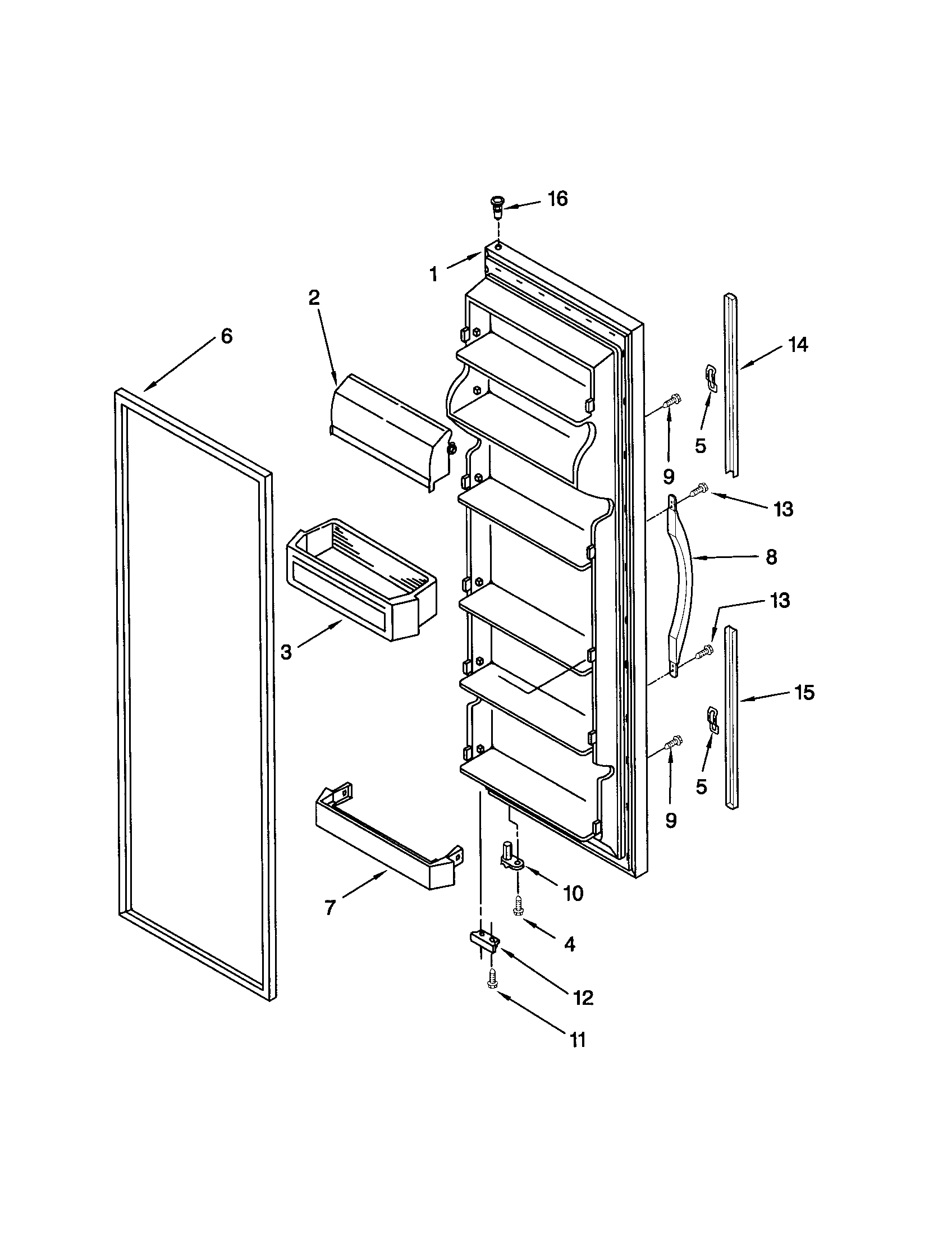 Kenmore 10652582202 refrigerator door diagram