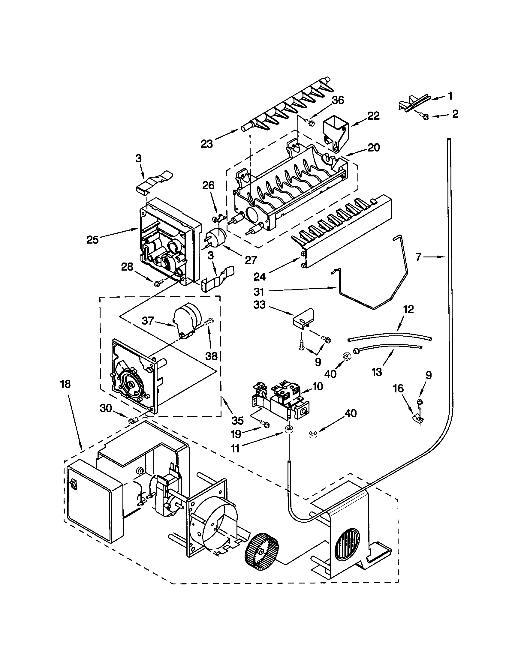 Kenmore 10652582202 icemaker diagram