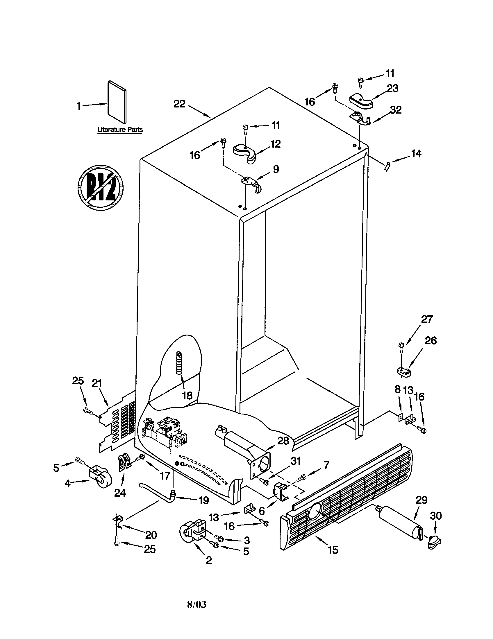 Kenmore 10653559202 cabinet diagram