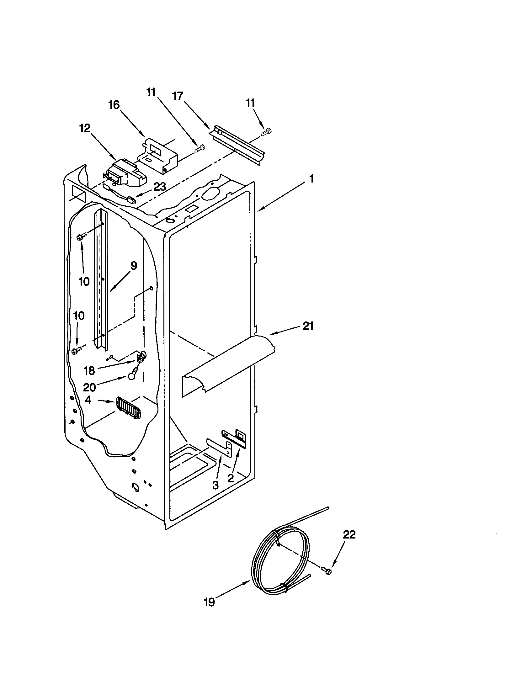 Kenmore 10653559202 refrigerator liner diagram