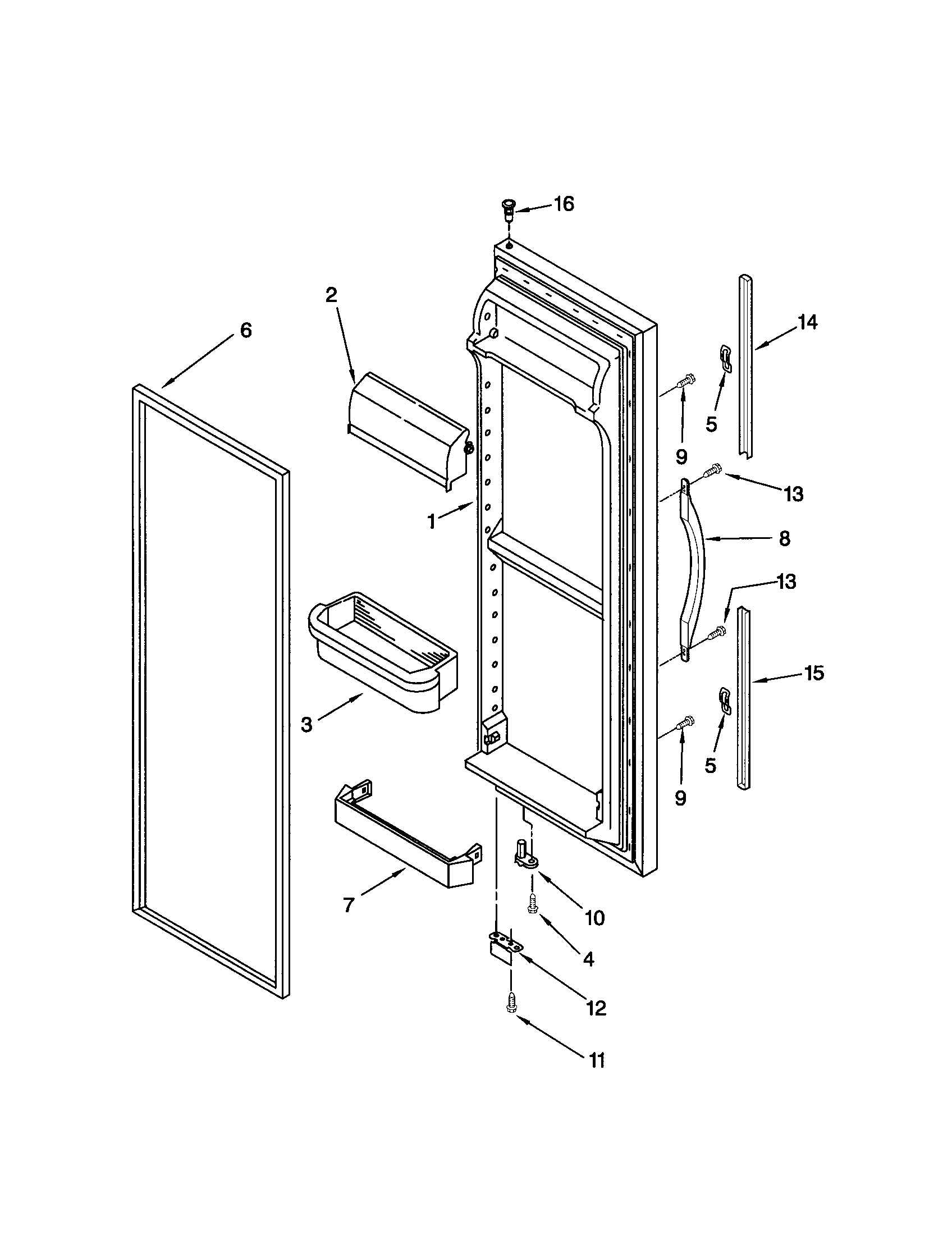 Kenmore 10653559202 refrigerator door diagram
