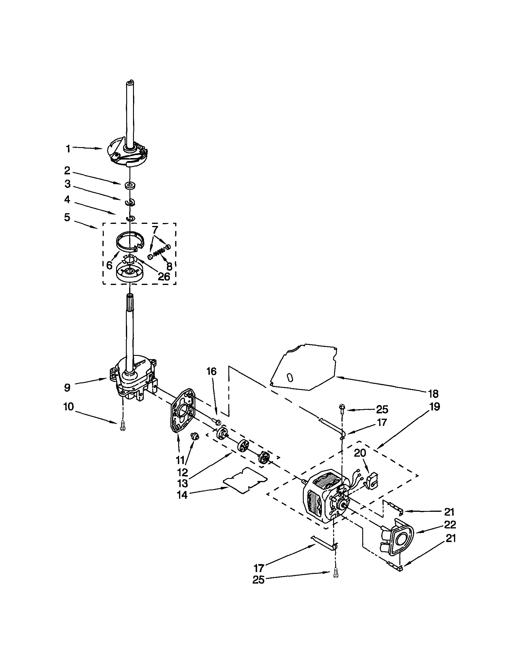 Kenmore 11024722300 brake/clutch/gearcase/motor/pump diagram