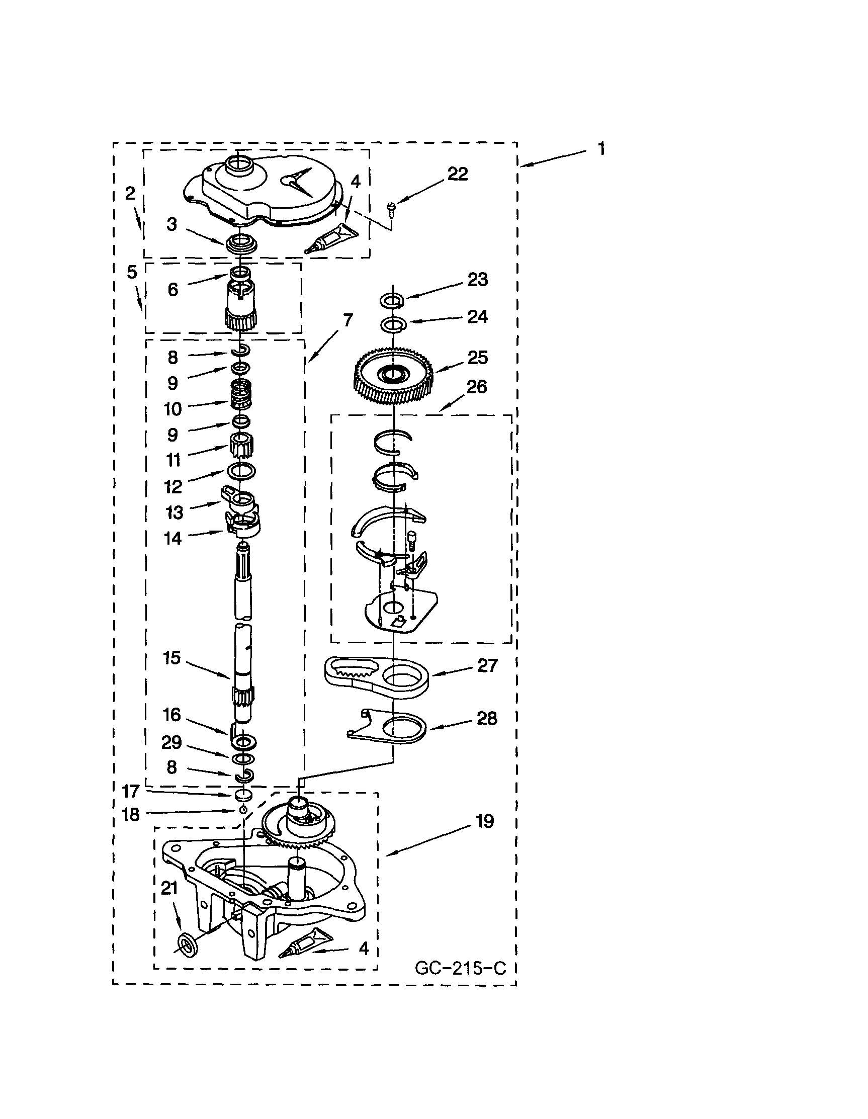 Kenmore 11024722300 gearcase diagram