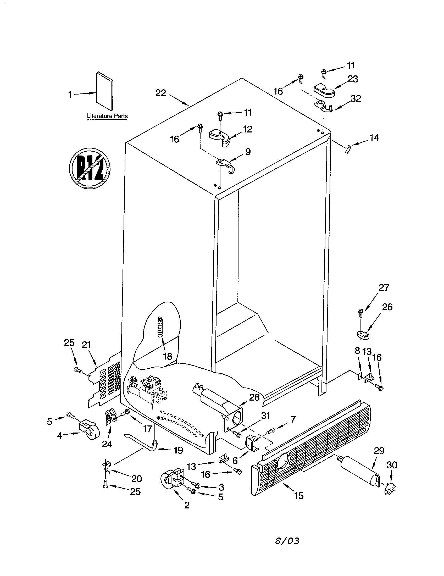 Kenmore 10653569202 cabinet diagram