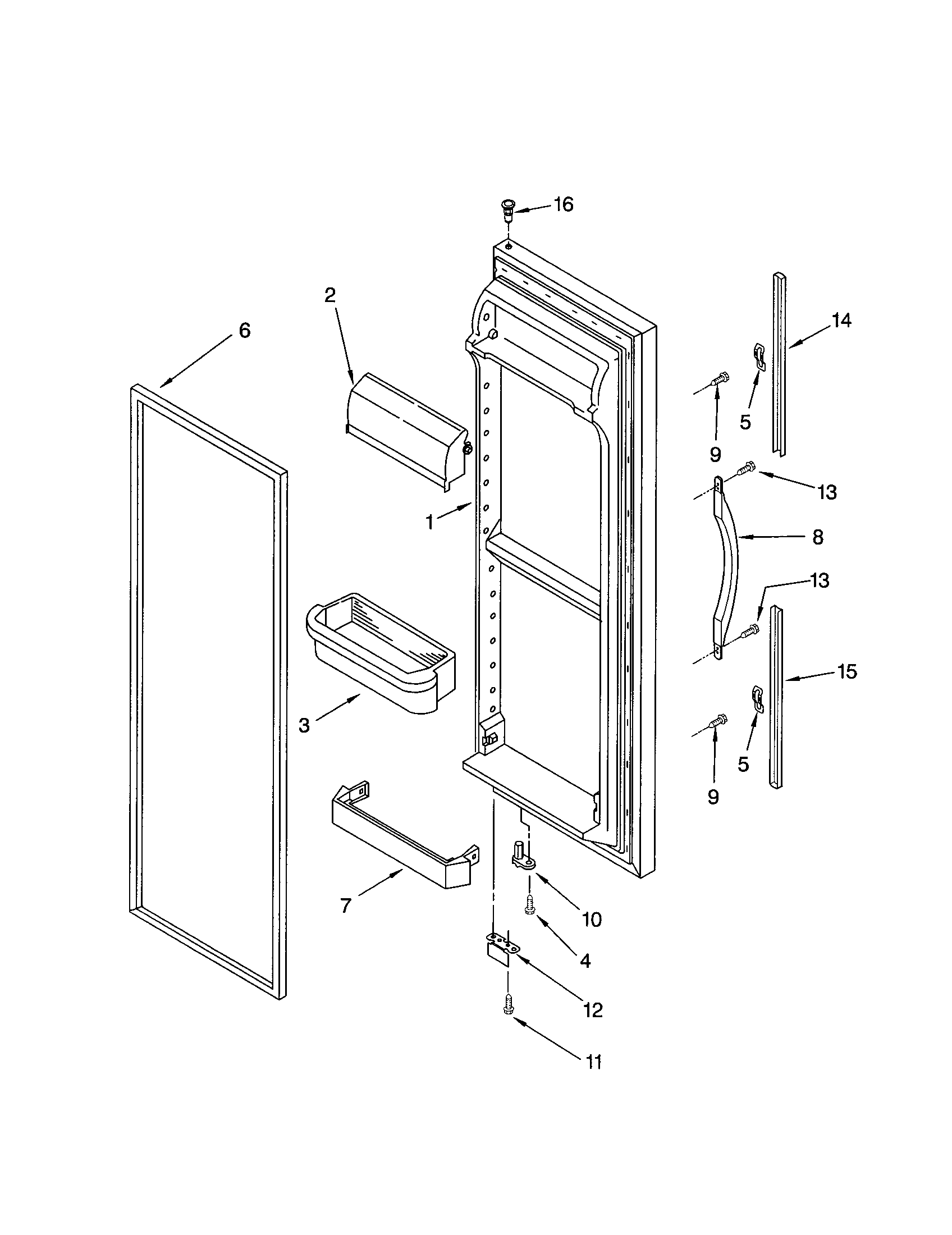 Kenmore 10653569202 refrigerator door diagram