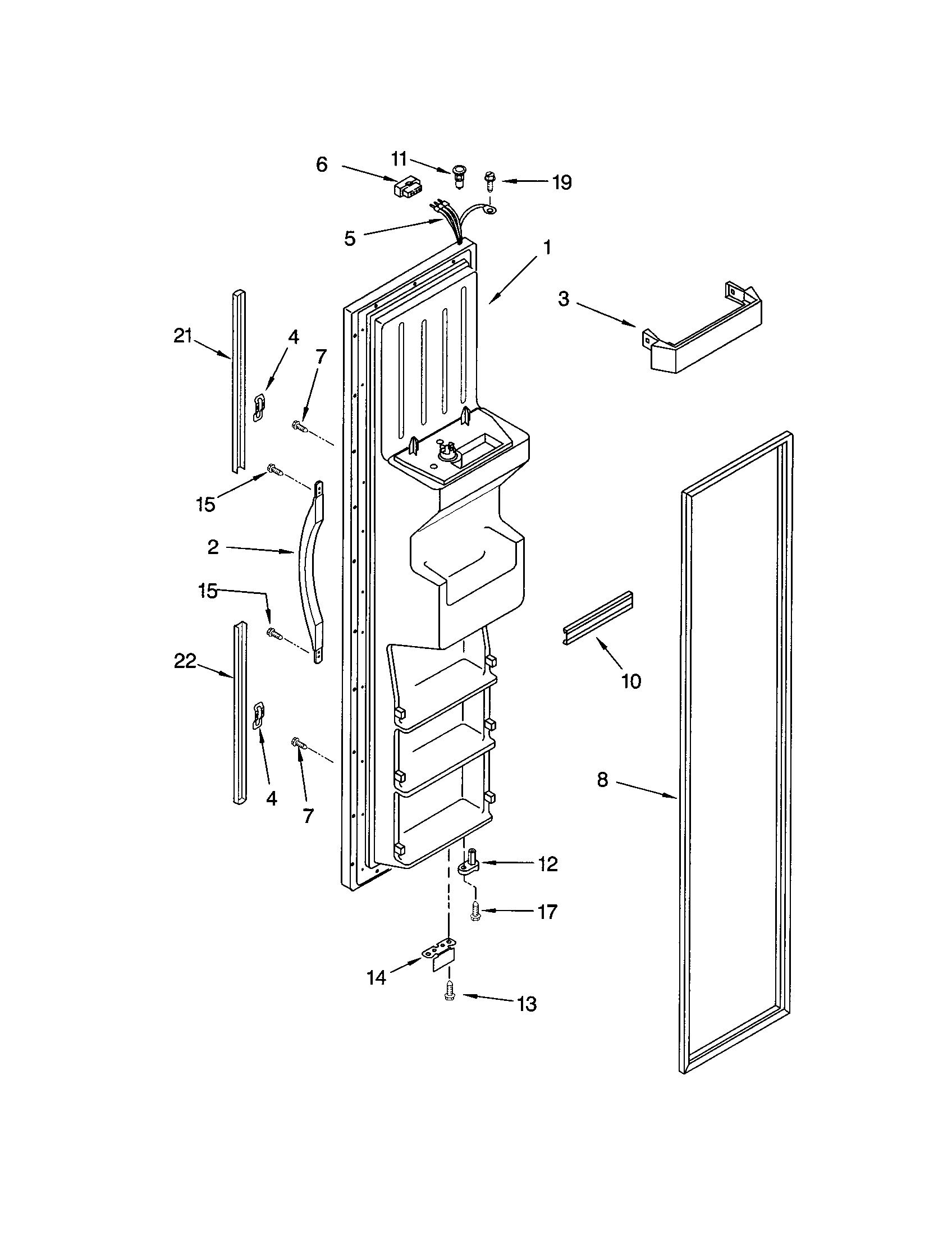 Kenmore 10653569202 freezer door diagram