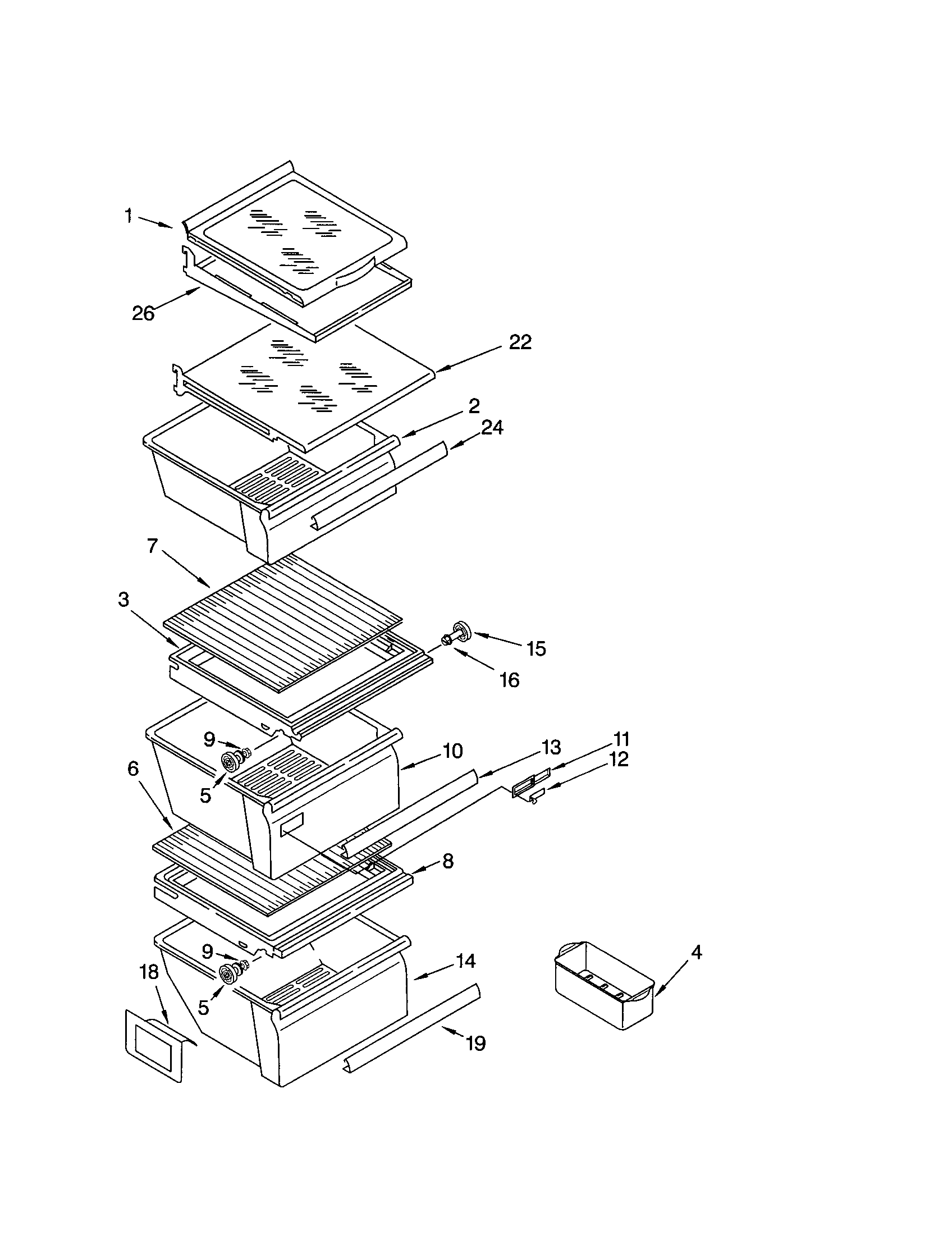 Kenmore 10653769202 refrigerator shelf diagram