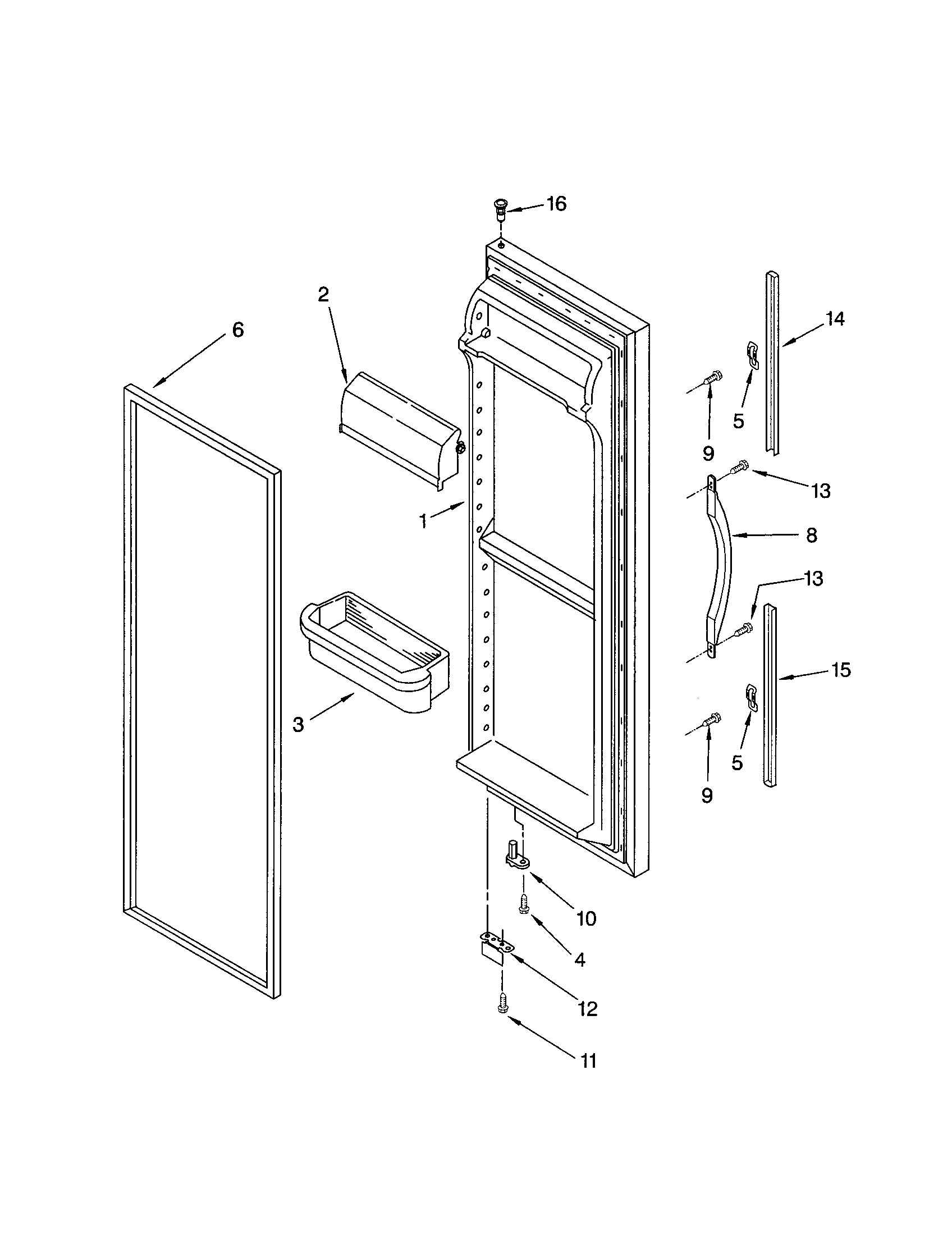 Kenmore 10653769202 refrigerator door diagram