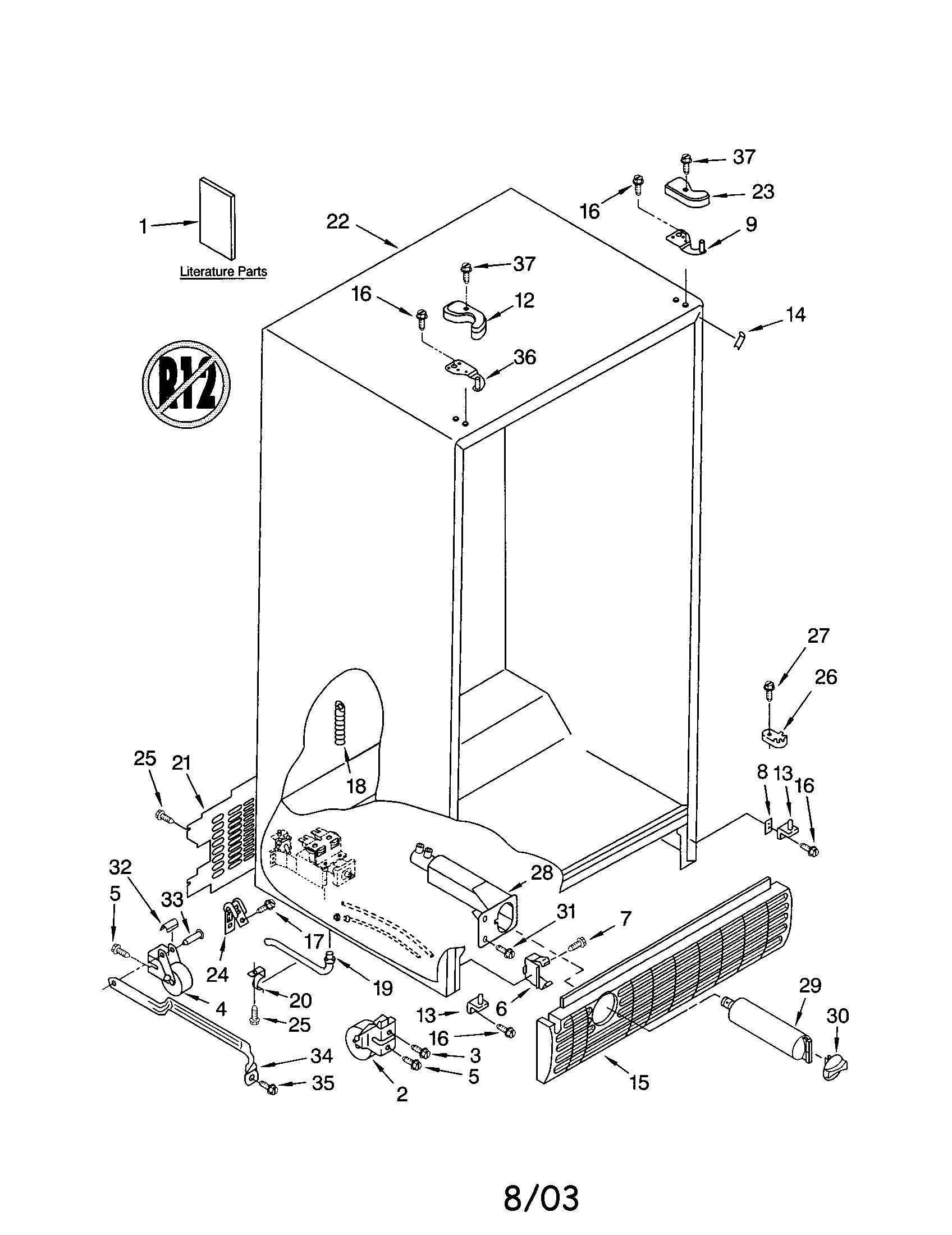 Kenmore 10653799202 cabinet diagram