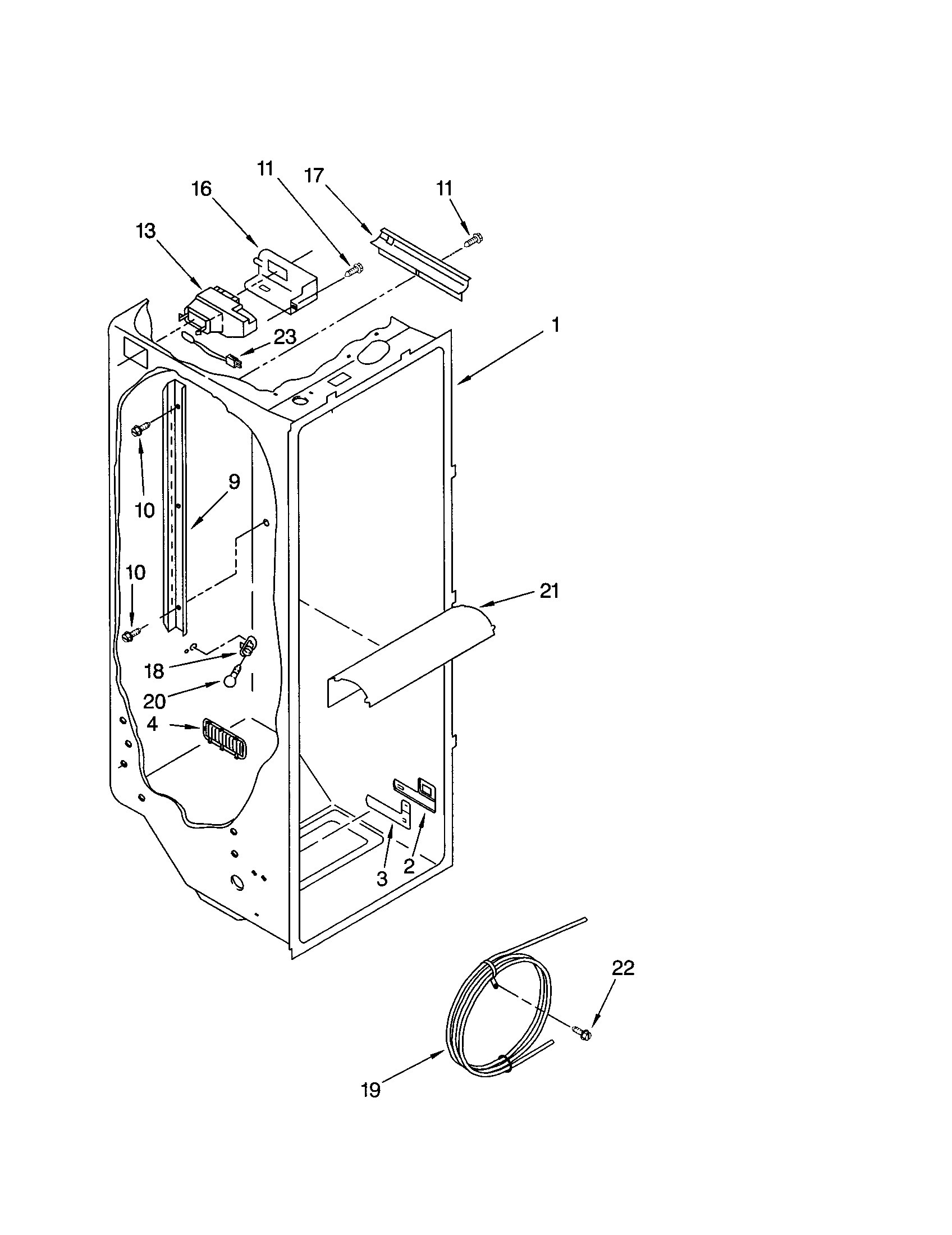 Kenmore 10653799202 refrigerator liner diagram