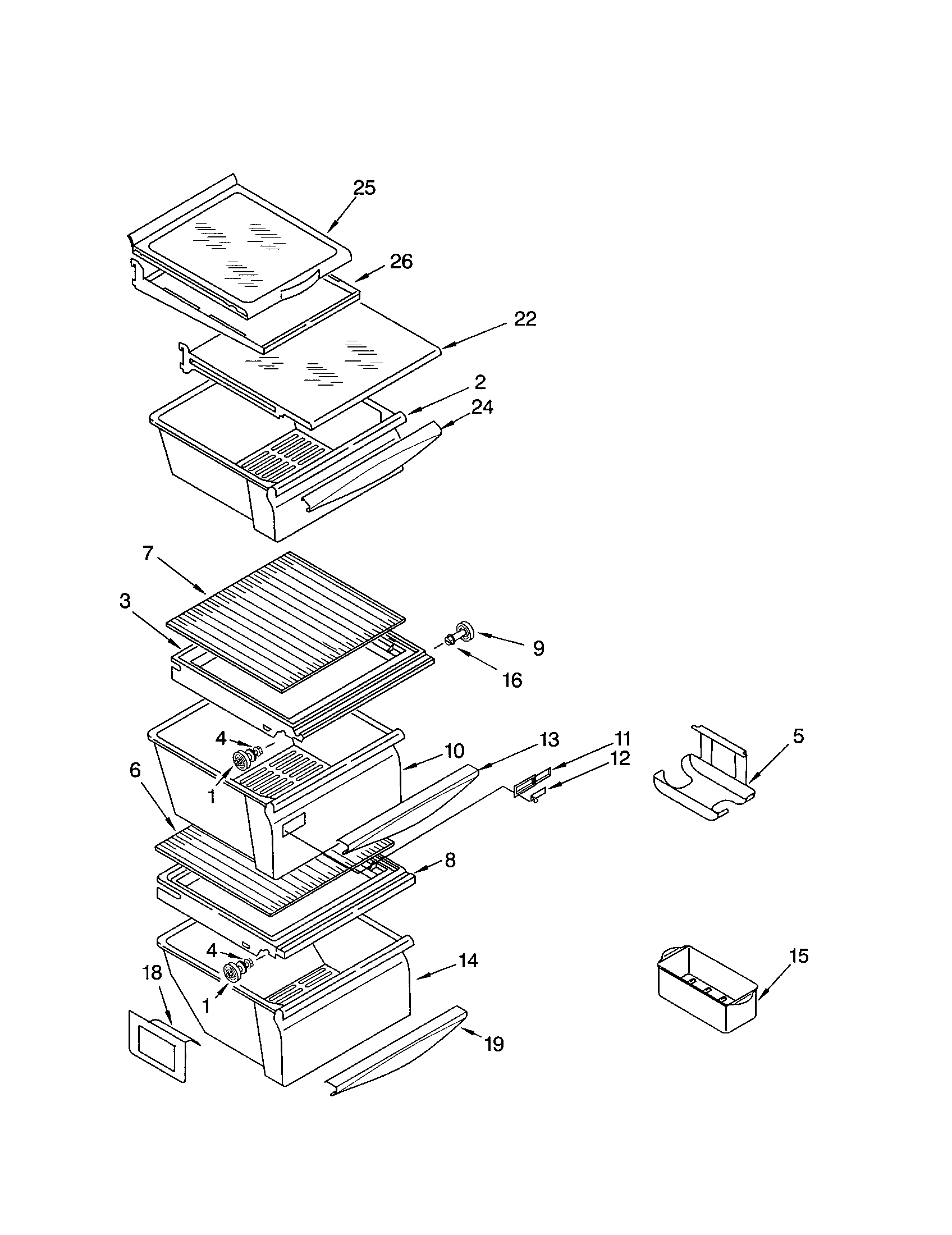 Kenmore 10653799202 refrigerator shelf diagram