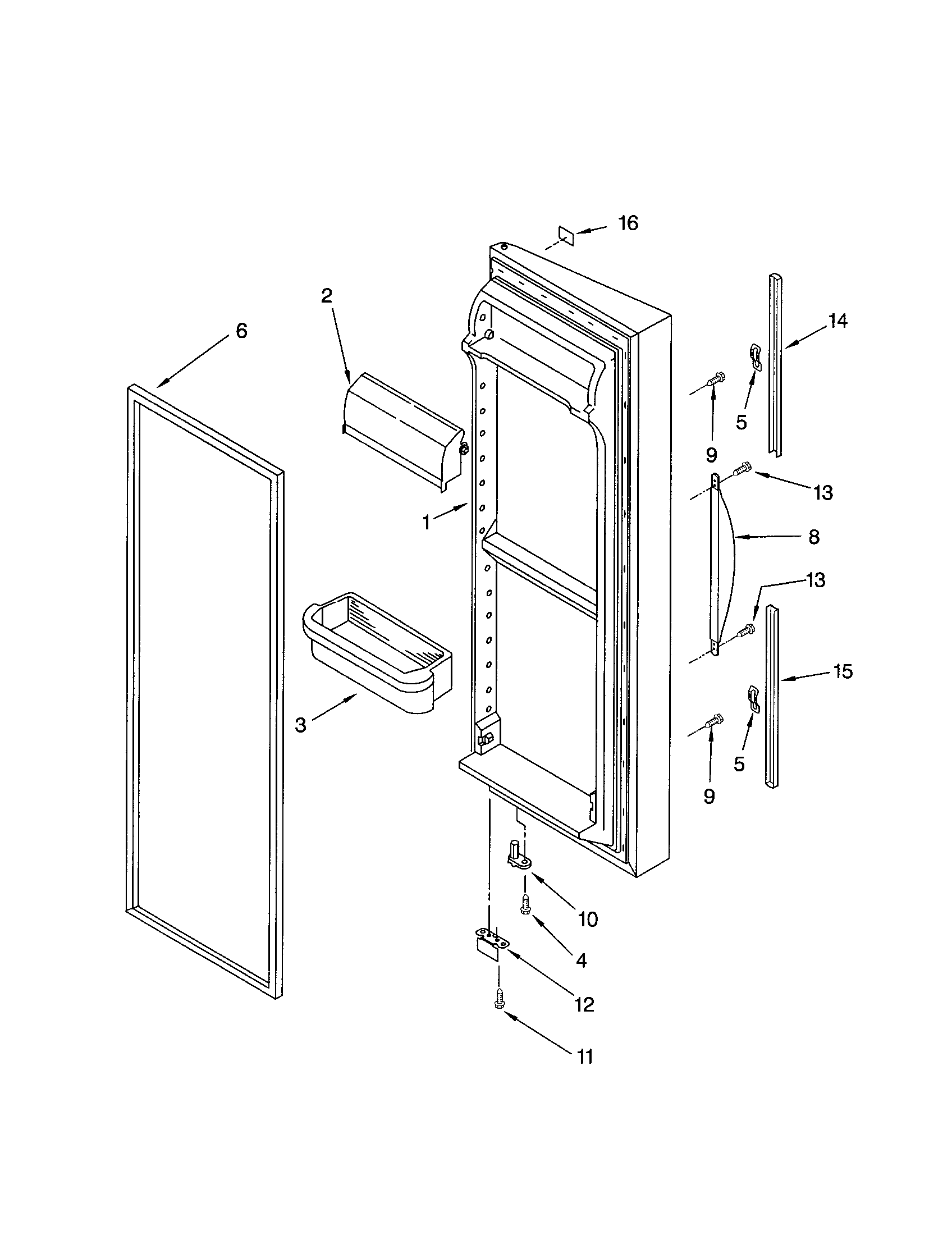 Kenmore 10653799202 refrigerator door diagram