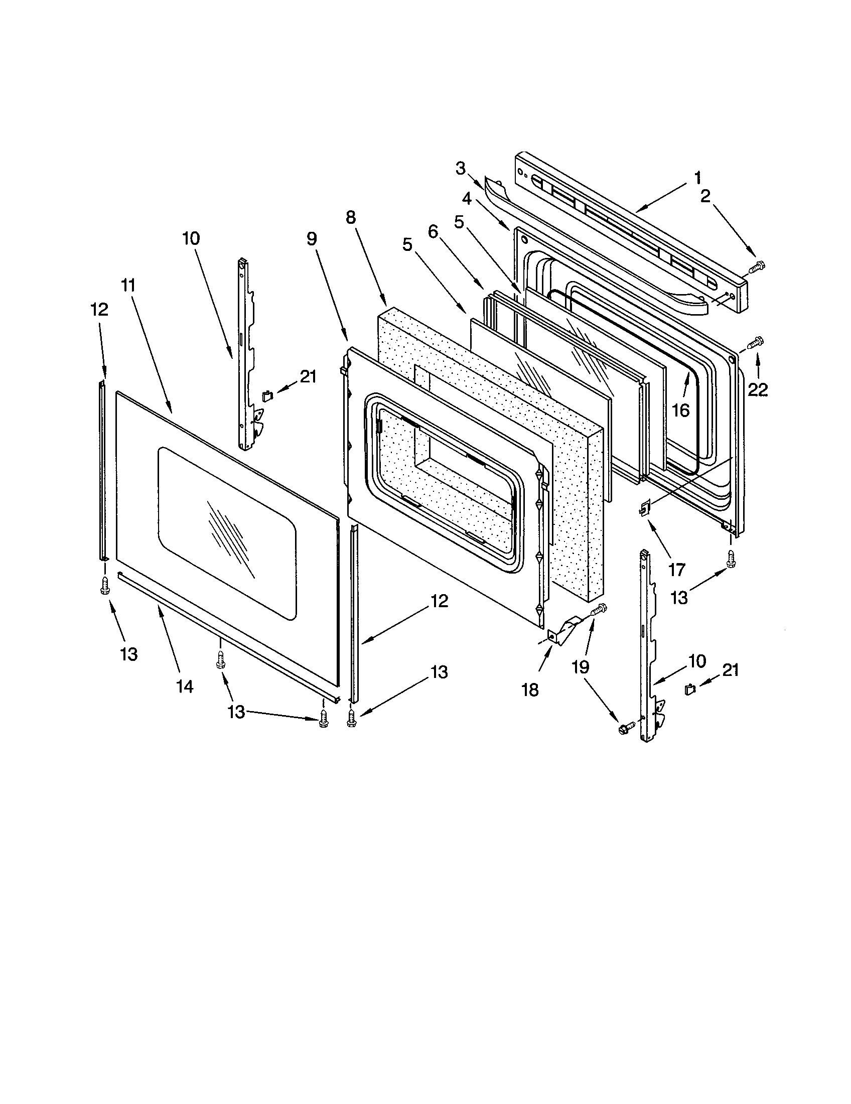 Kenmore 66595162300 door diagram