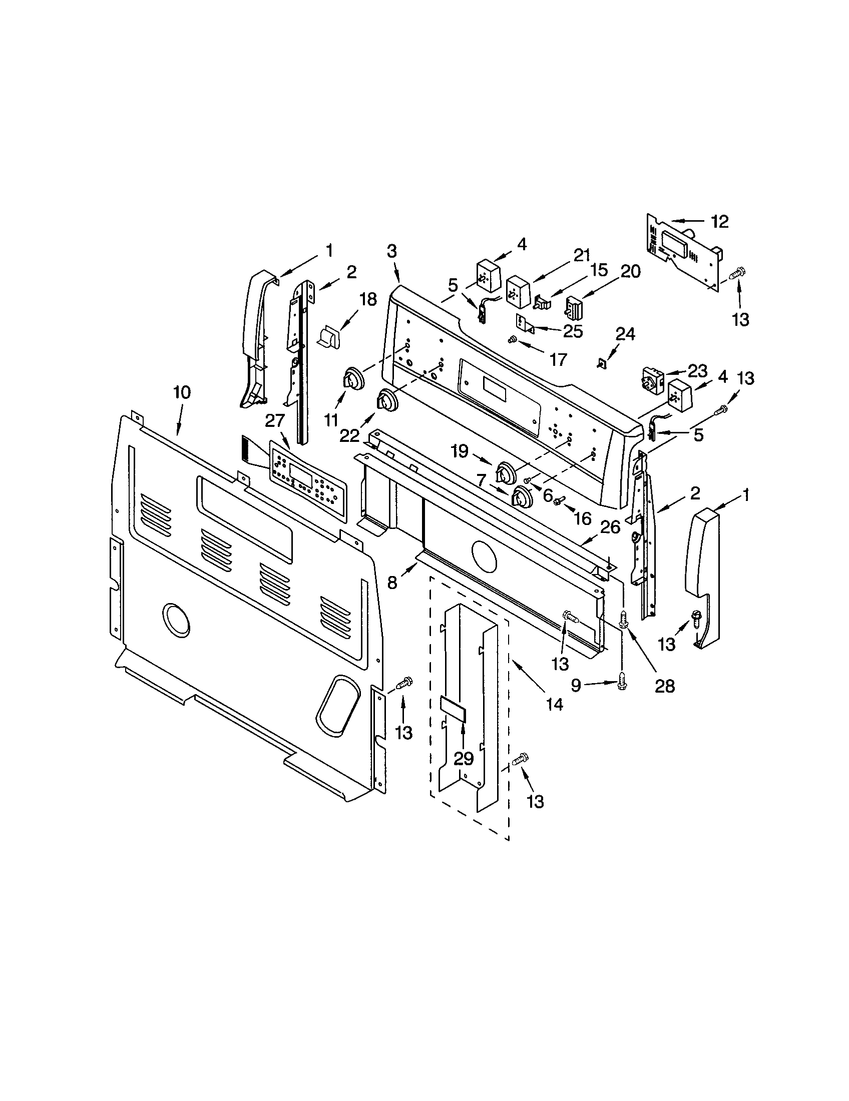 Kenmore 66595162300 control panel diagram