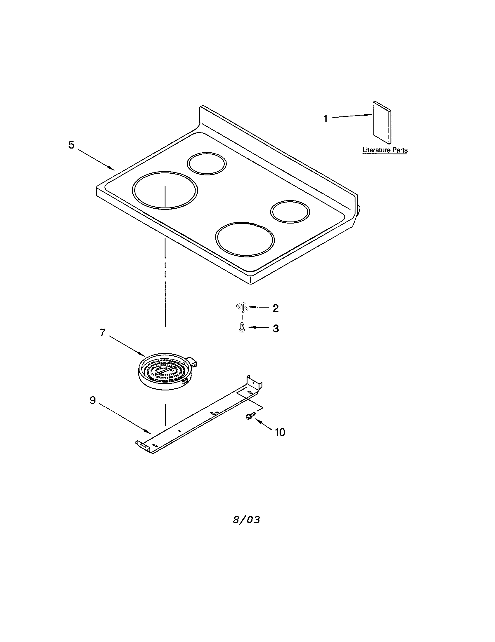 Kenmore 66595173300 cooktop diagram